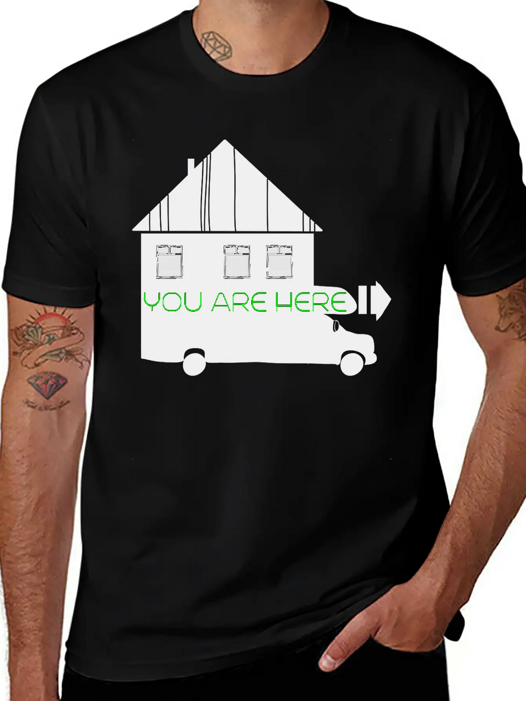 House On Wheels Breathable Graphic T-Shirt – Perfect For Casual Days