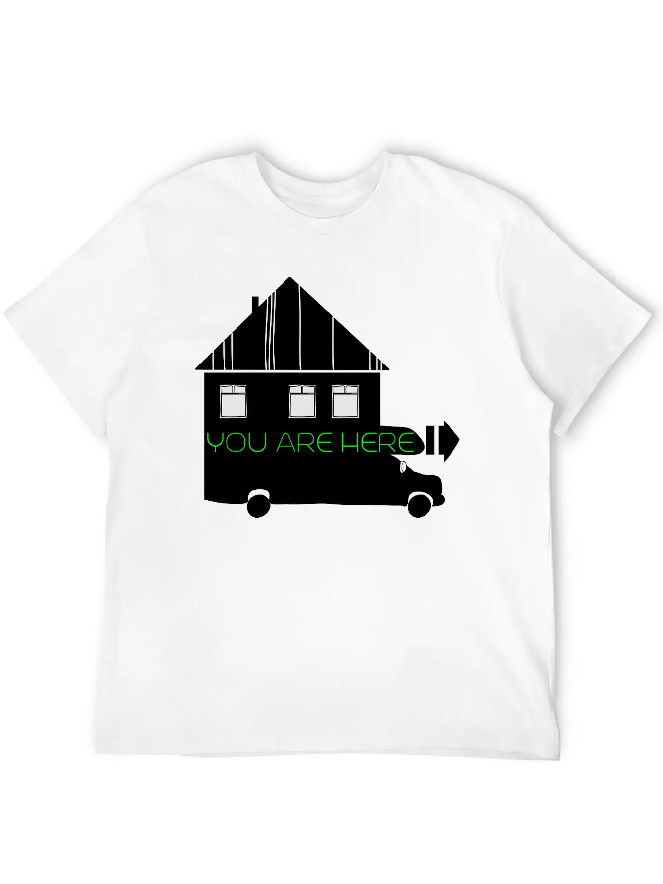 House On Wheels Breathable Graphic T-Shirt – Perfect For Casual Days