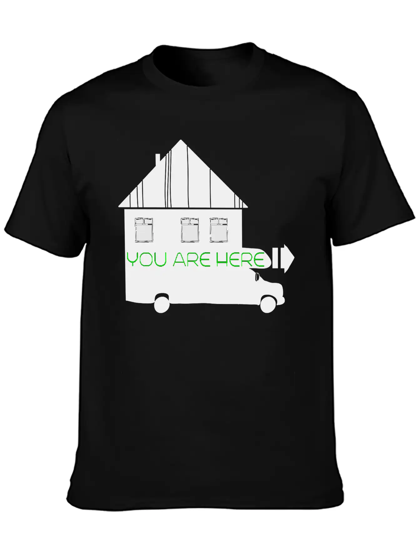 House On Wheels Breathable Graphic T-Shirt – Perfect For Casual Days
