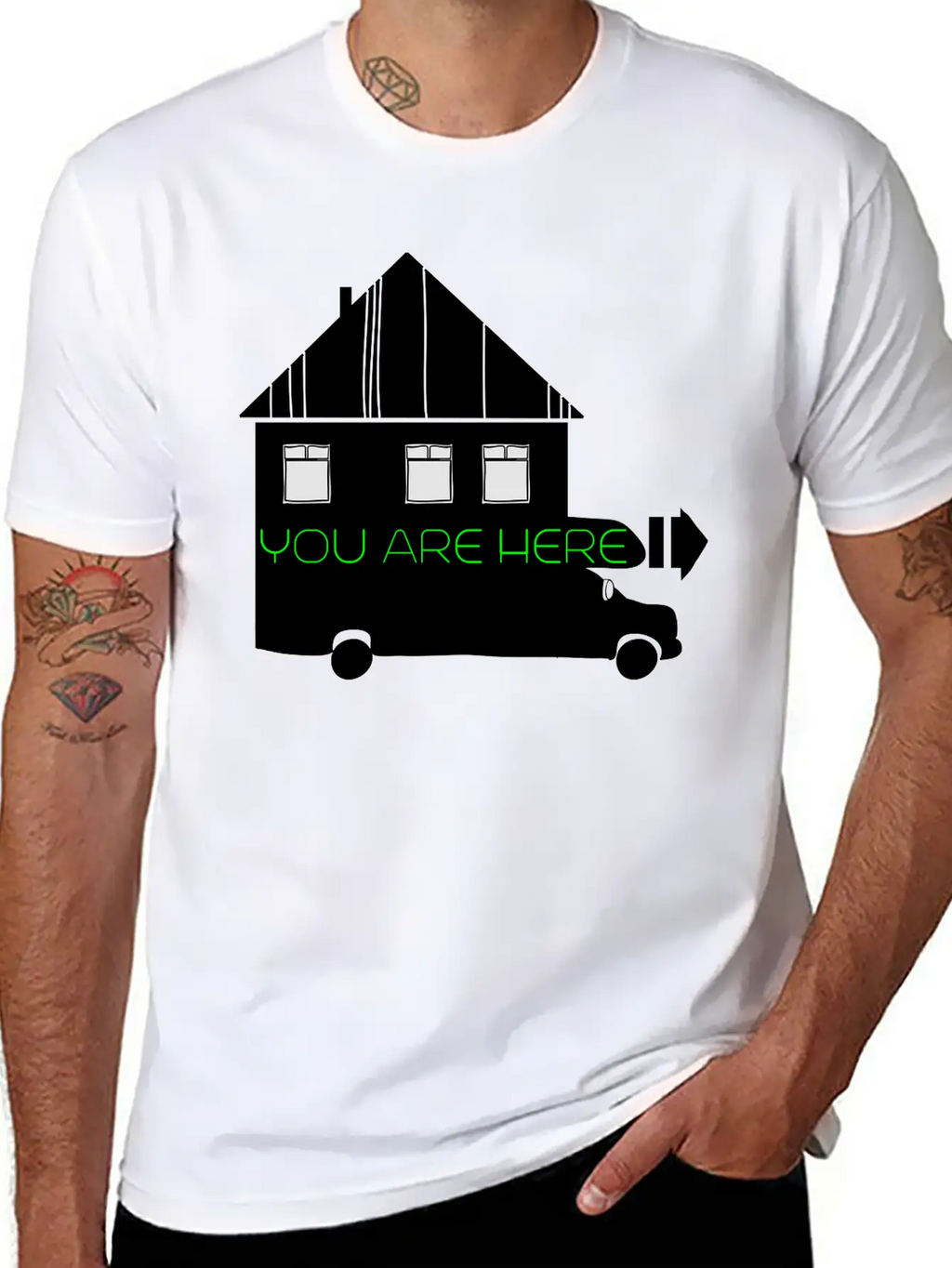 House On Wheels Breathable Graphic T-Shirt – Perfect For Casual Days
