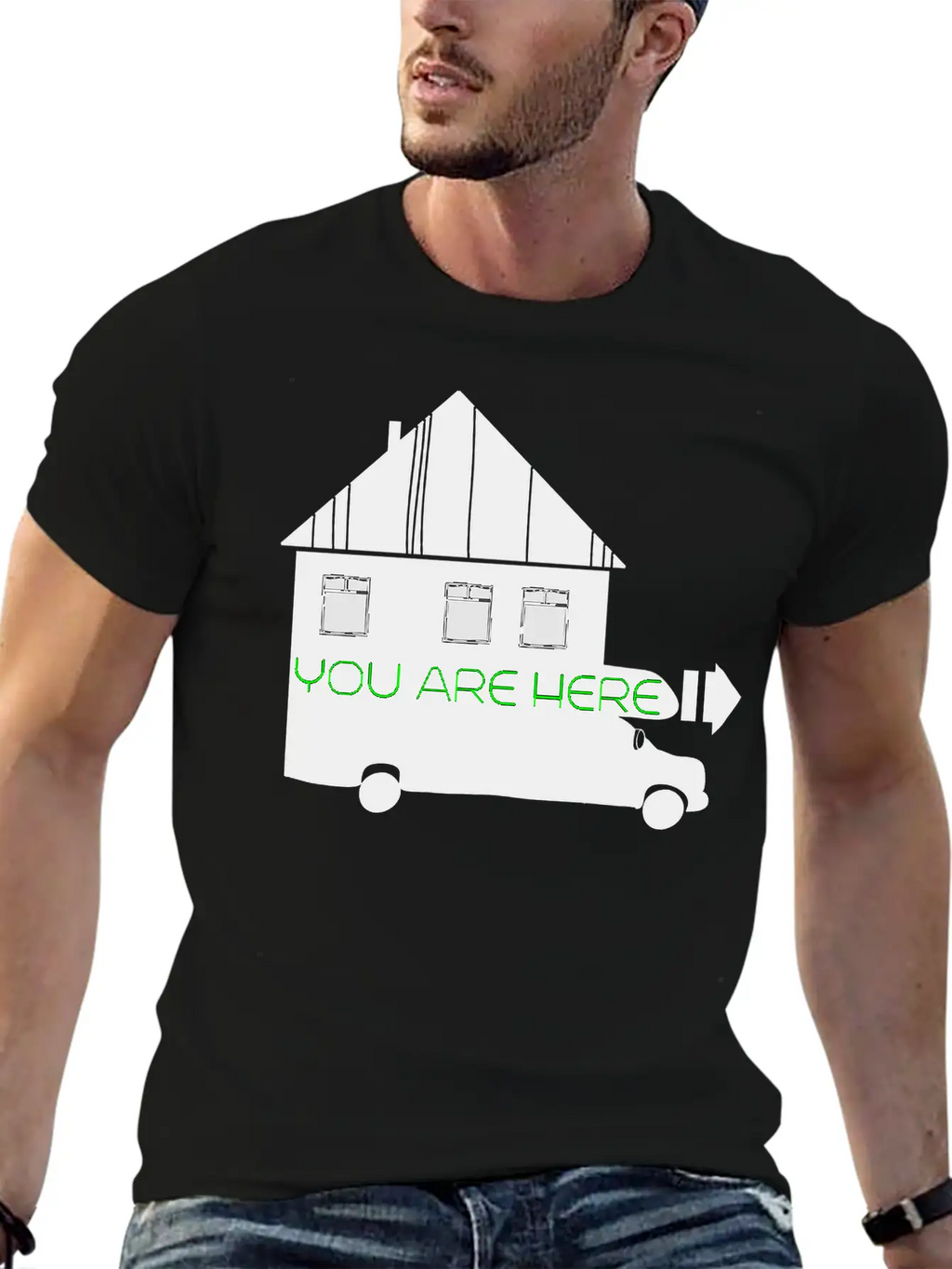 House On Wheels Breathable Graphic T-Shirt – Perfect For Casual Days