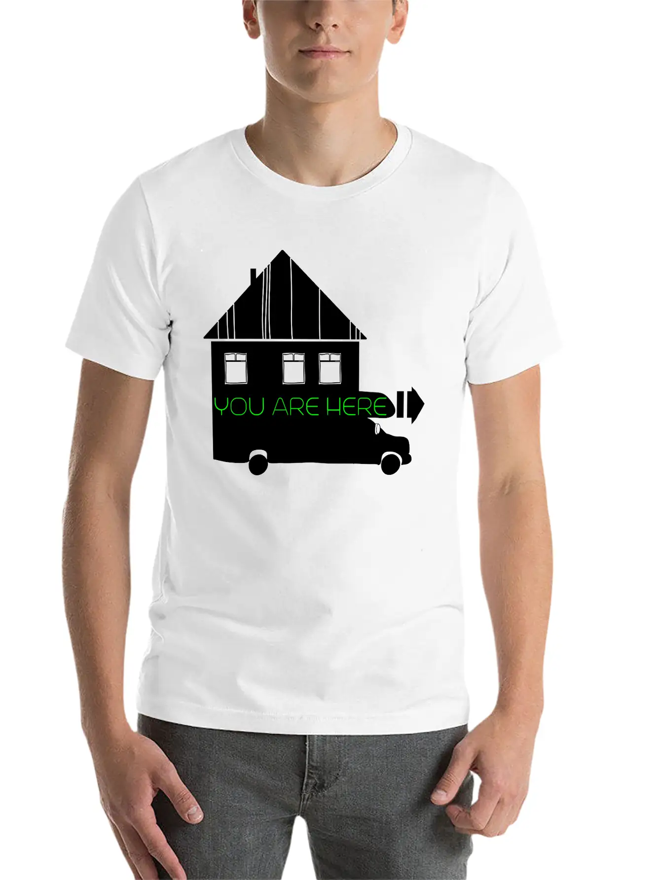 House On Wheels Breathable Graphic T-Shirt – Perfect For Casual Days