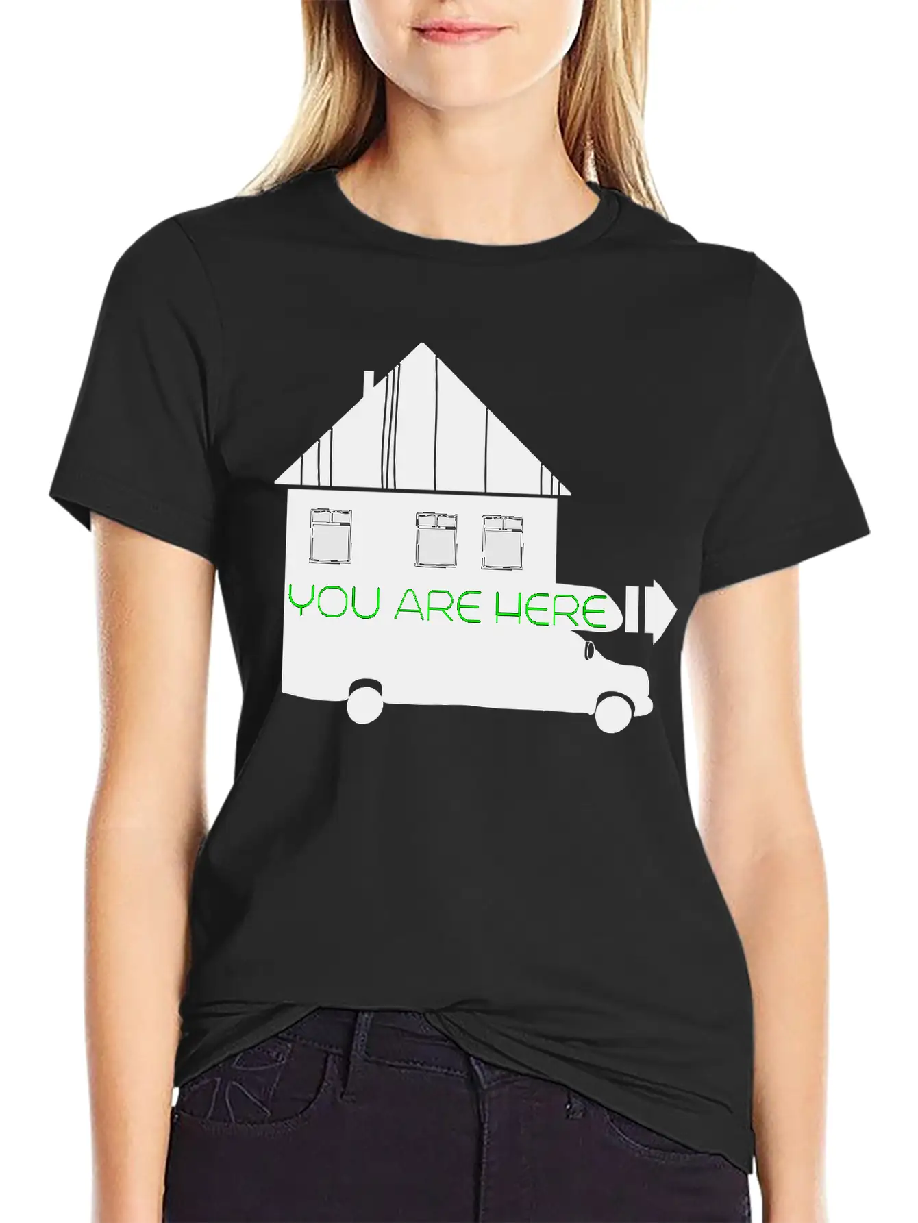 House On Wheels Breathable Graphic T-Shirt – Perfect For Casual Days
