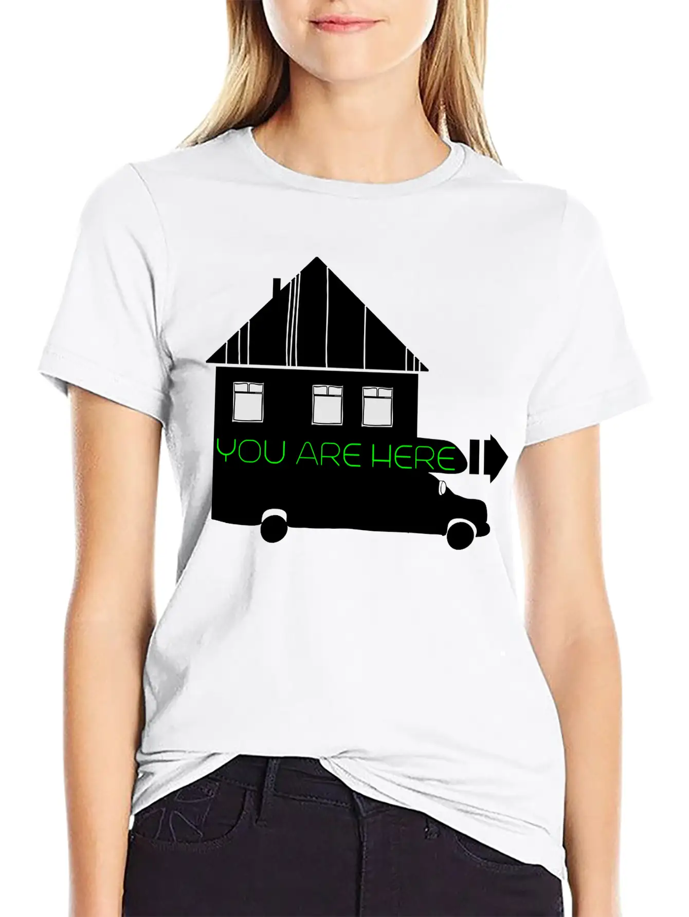 House On Wheels Breathable Graphic T-Shirt – Perfect For Casual Days