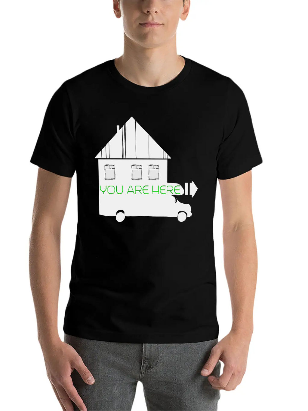 House On Wheels Breathable Graphic T-Shirt – Perfect For Casual Days