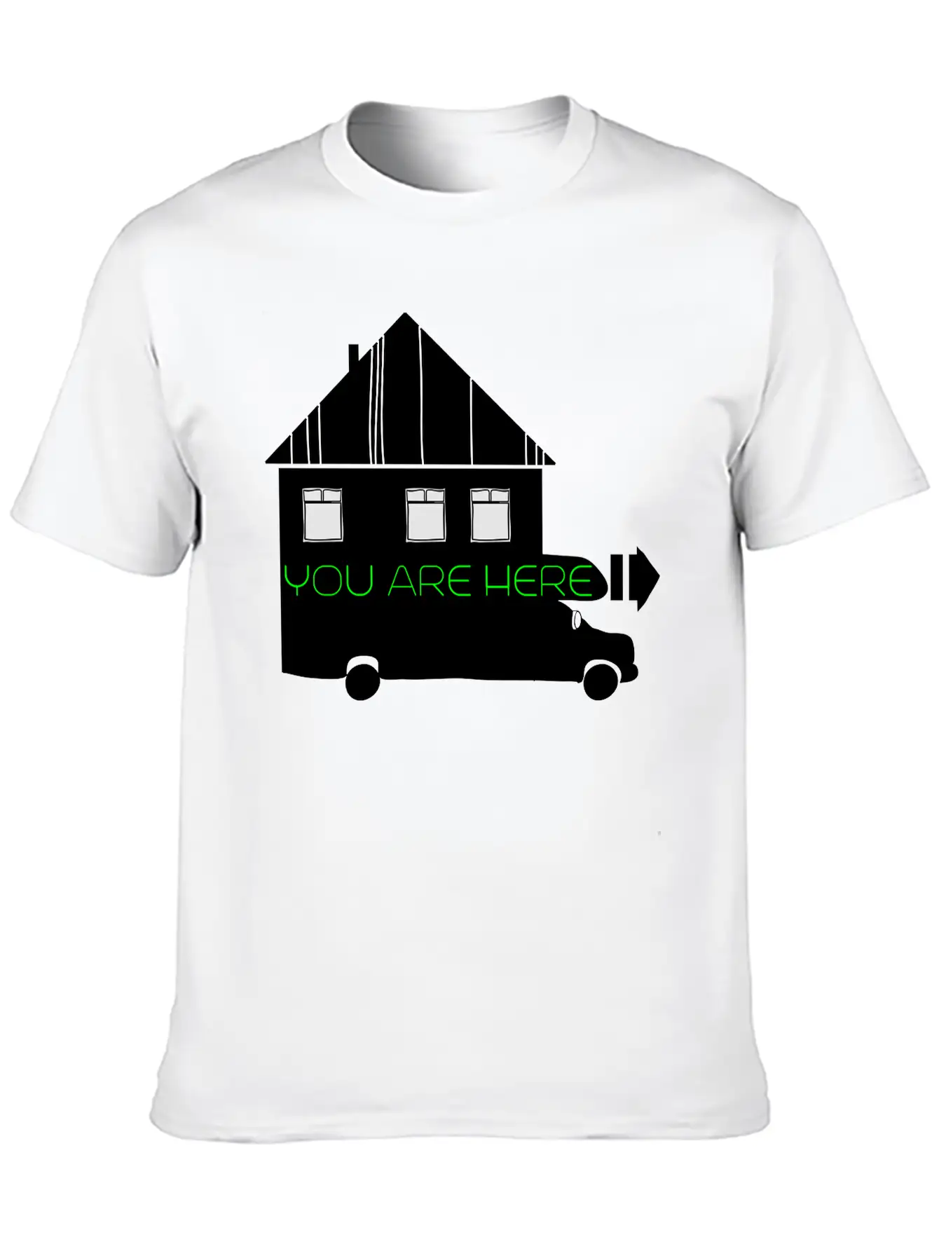 House On Wheels Breathable Graphic T-Shirt – Perfect For Casual Days