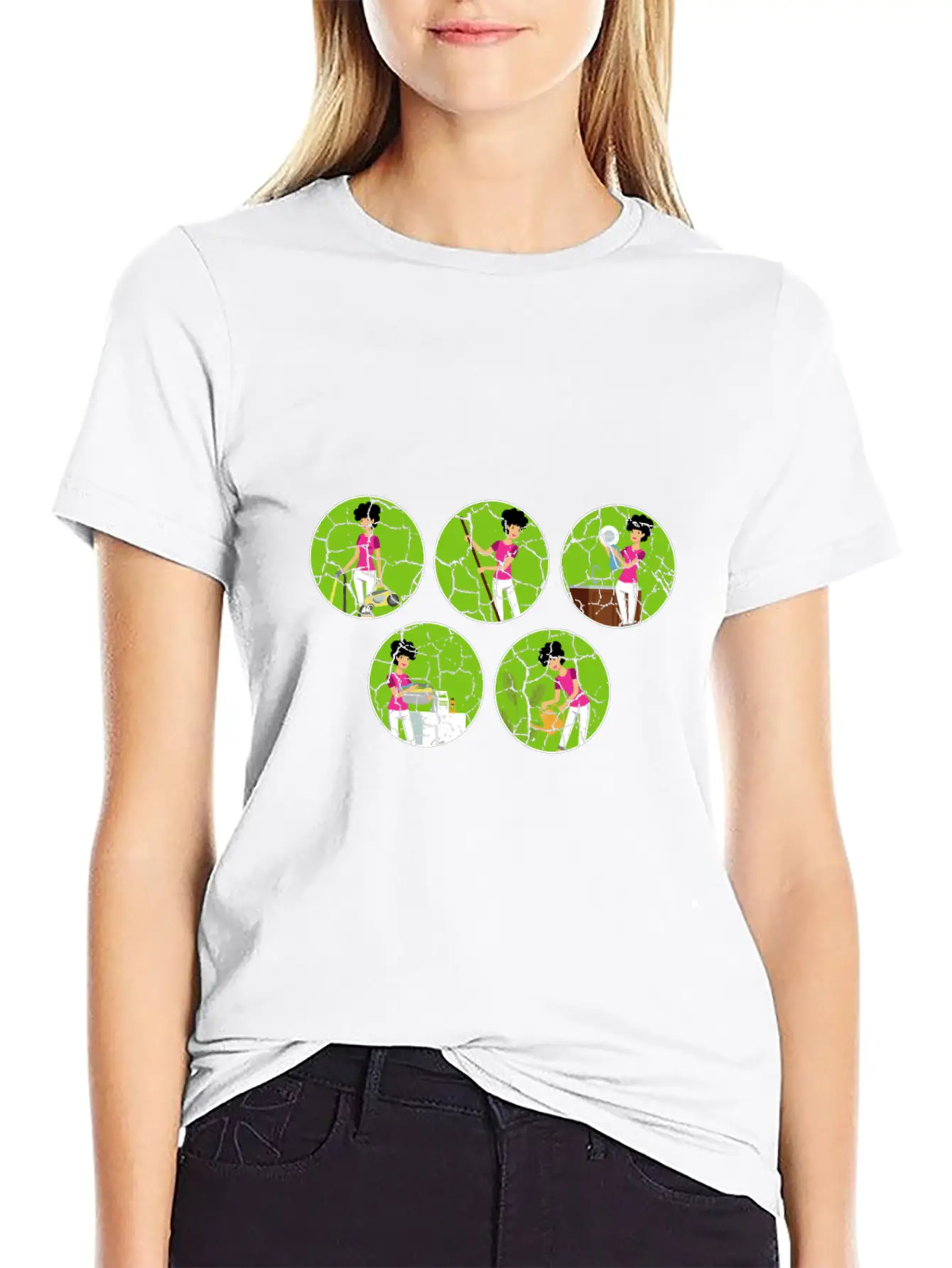 Housework Mum Cleaner Mom Gift Breathable Soft Cotton T-Shirt – Timeless Casual Look