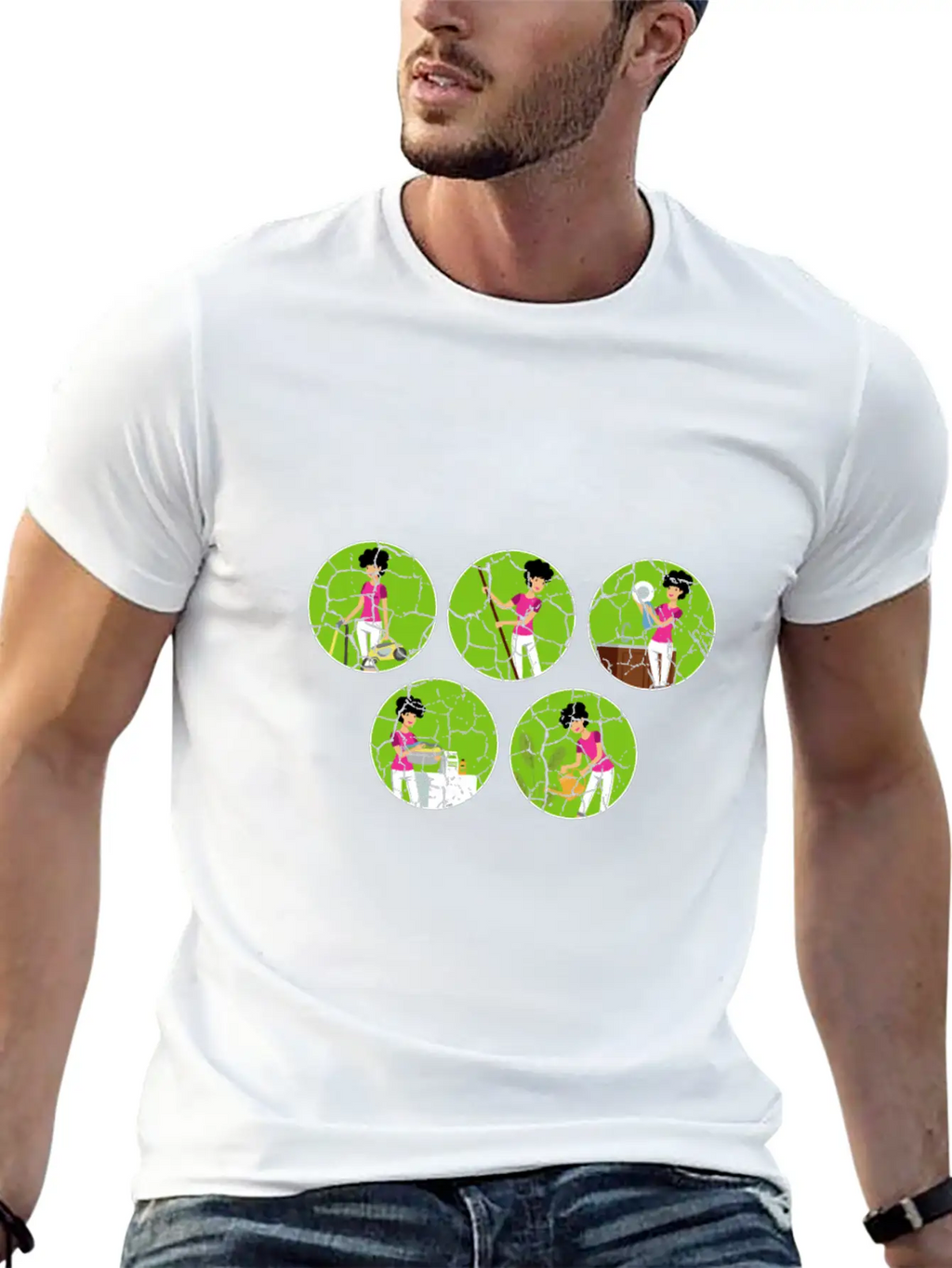 Housework Mum Cleaner Mom Gift Breathable Soft Cotton T-Shirt – Timeless Casual Look