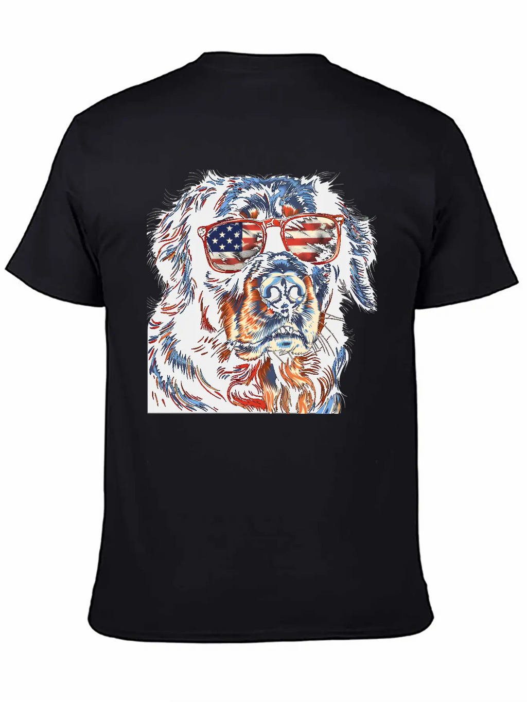 Hovawart Dog. American Independence Day Stylish Everyday T-Shirt – Unisex Basic Cotton Tee