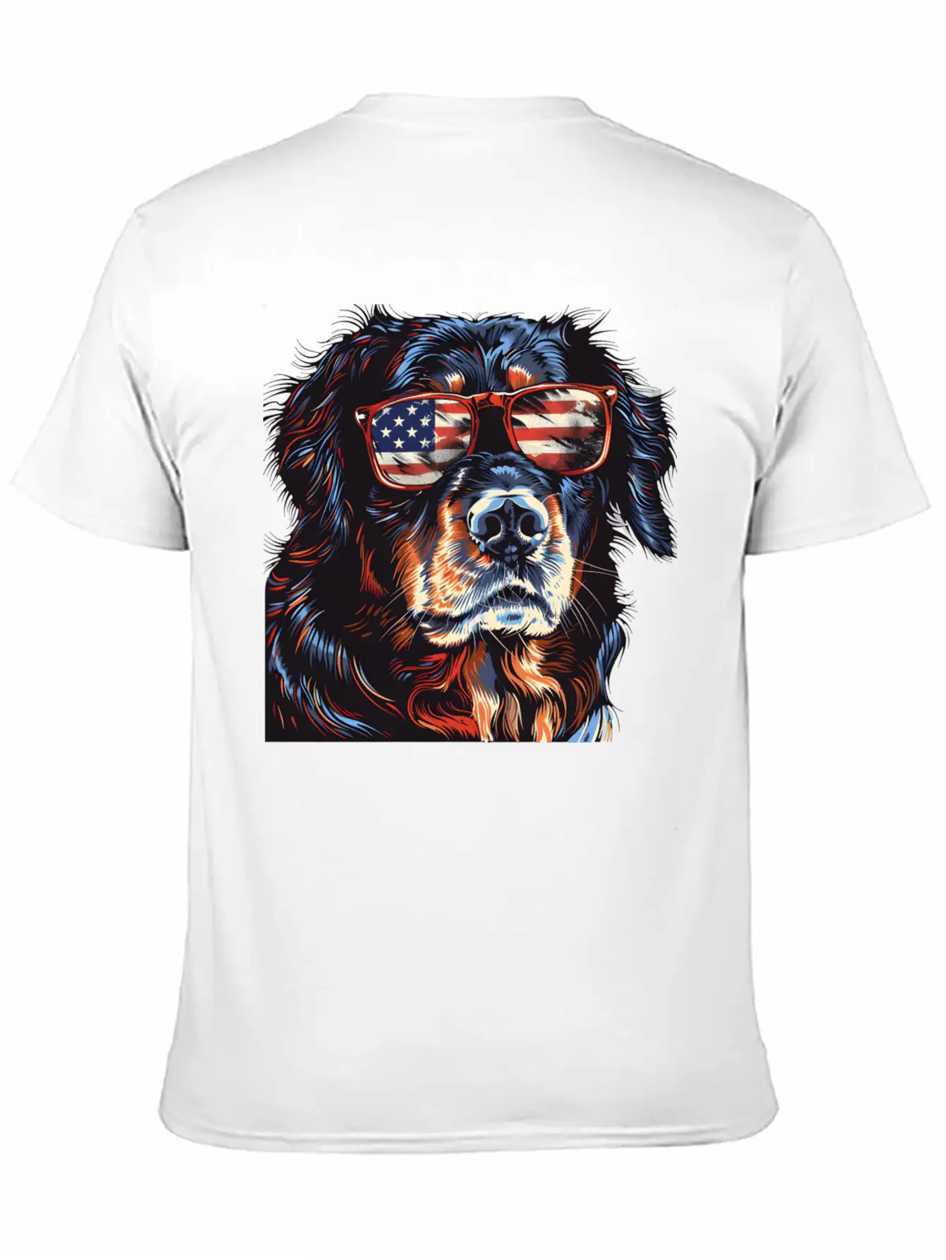 Hovawart Dog. American Independence Day Stylish Everyday T-Shirt – Unisex Basic Cotton Tee