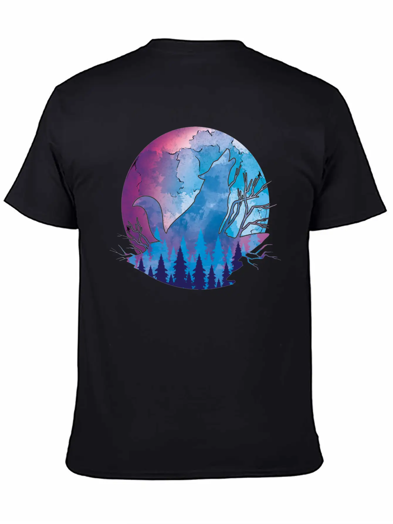 Howling Wolf Moonlight Wolf Essential Cotton Tee For Daily Outfits – Unisex Style