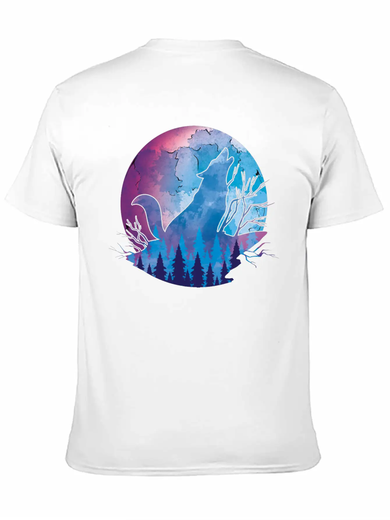 Howling Wolf Moonlight Wolf Essential Cotton Tee For Daily Outfits – Unisex Style
