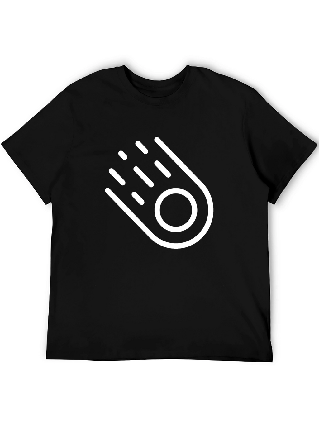 Stylish Black T-Shirt with White Comet Graphic