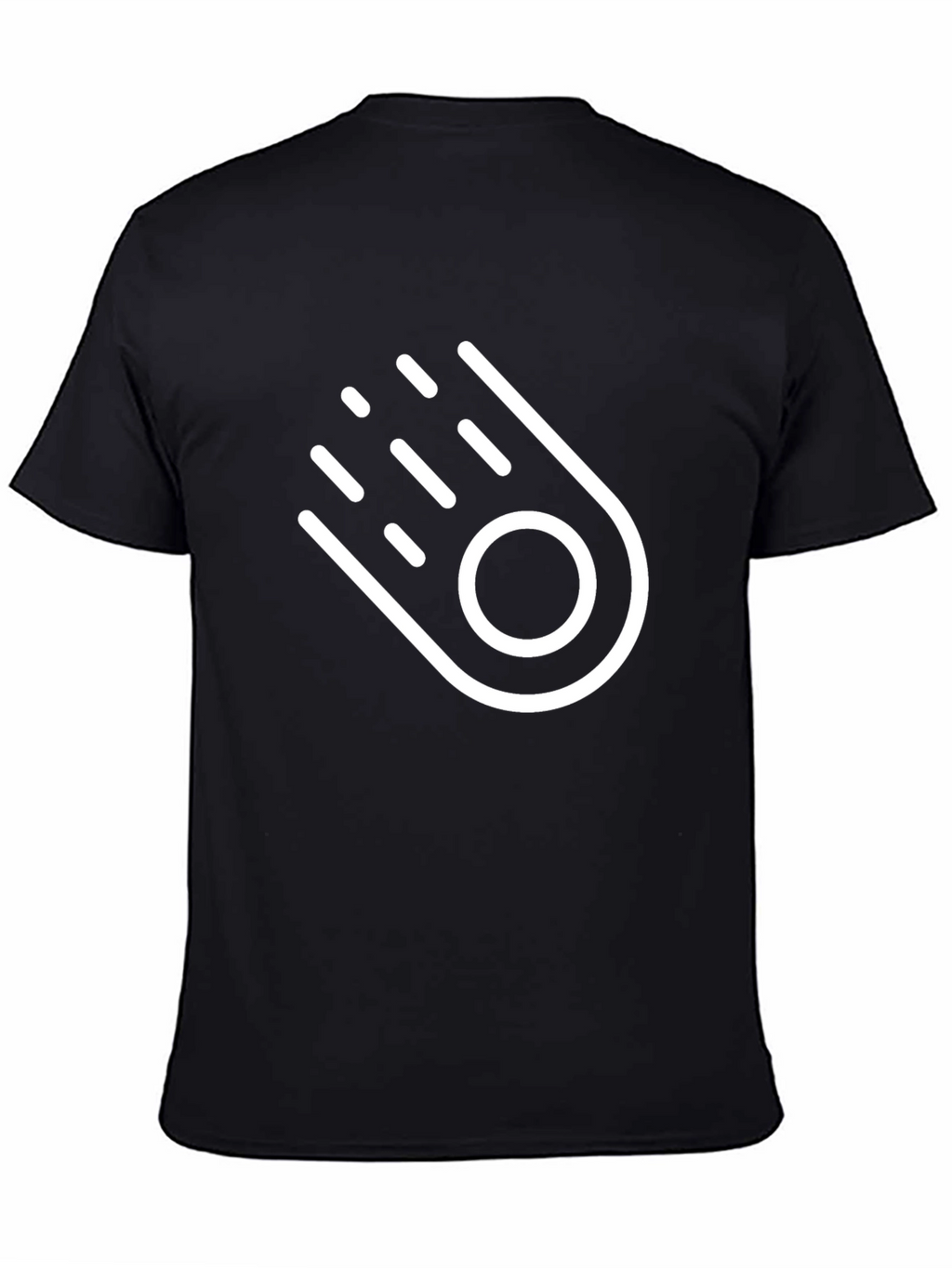 Stylish Black T-Shirt with White Comet Graphic