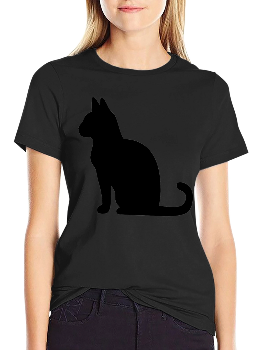Black Cat Silhouette Graphic Tee - Unisex