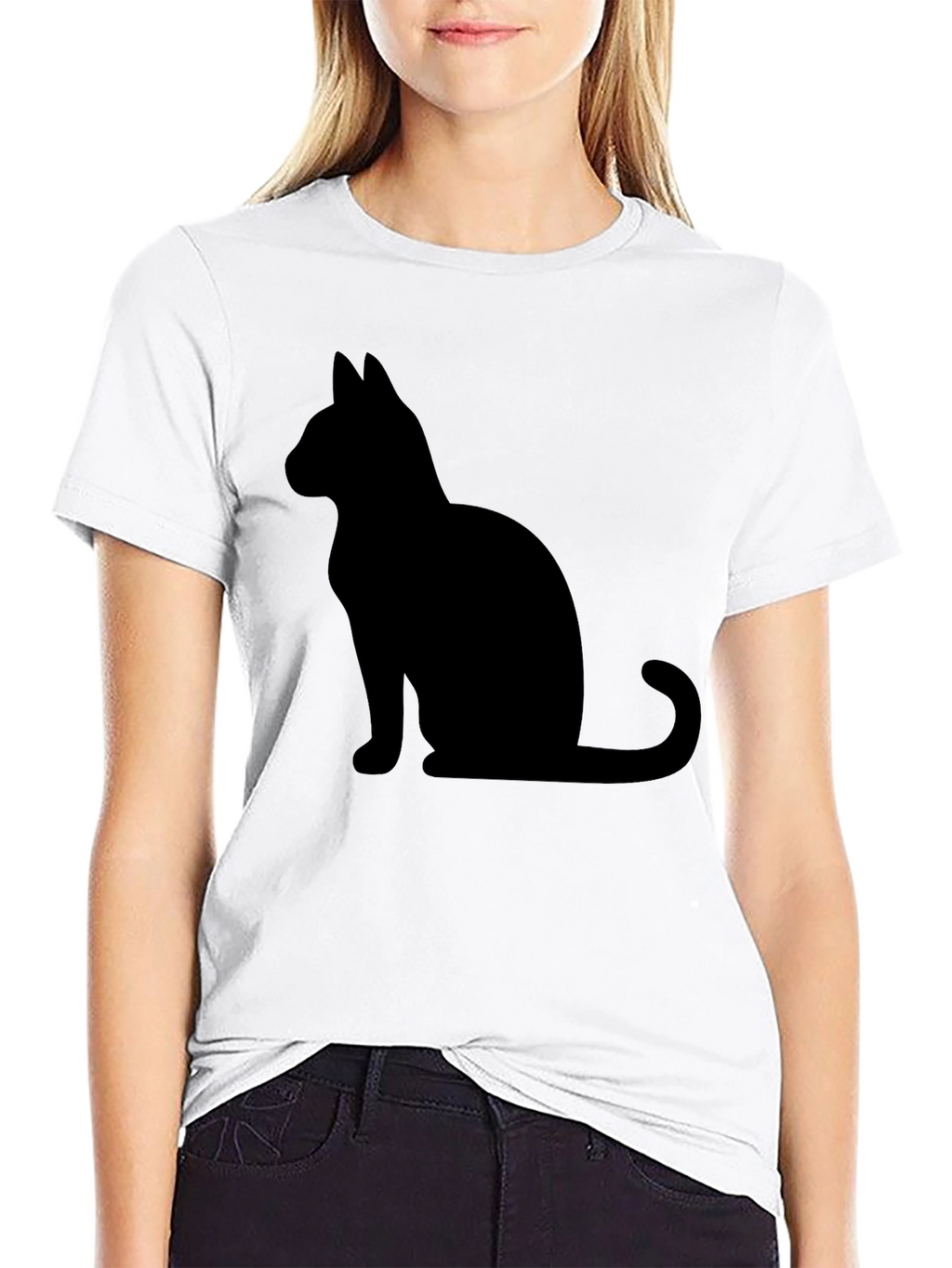 Black Cat Silhouette Graphic Tee - Unisex