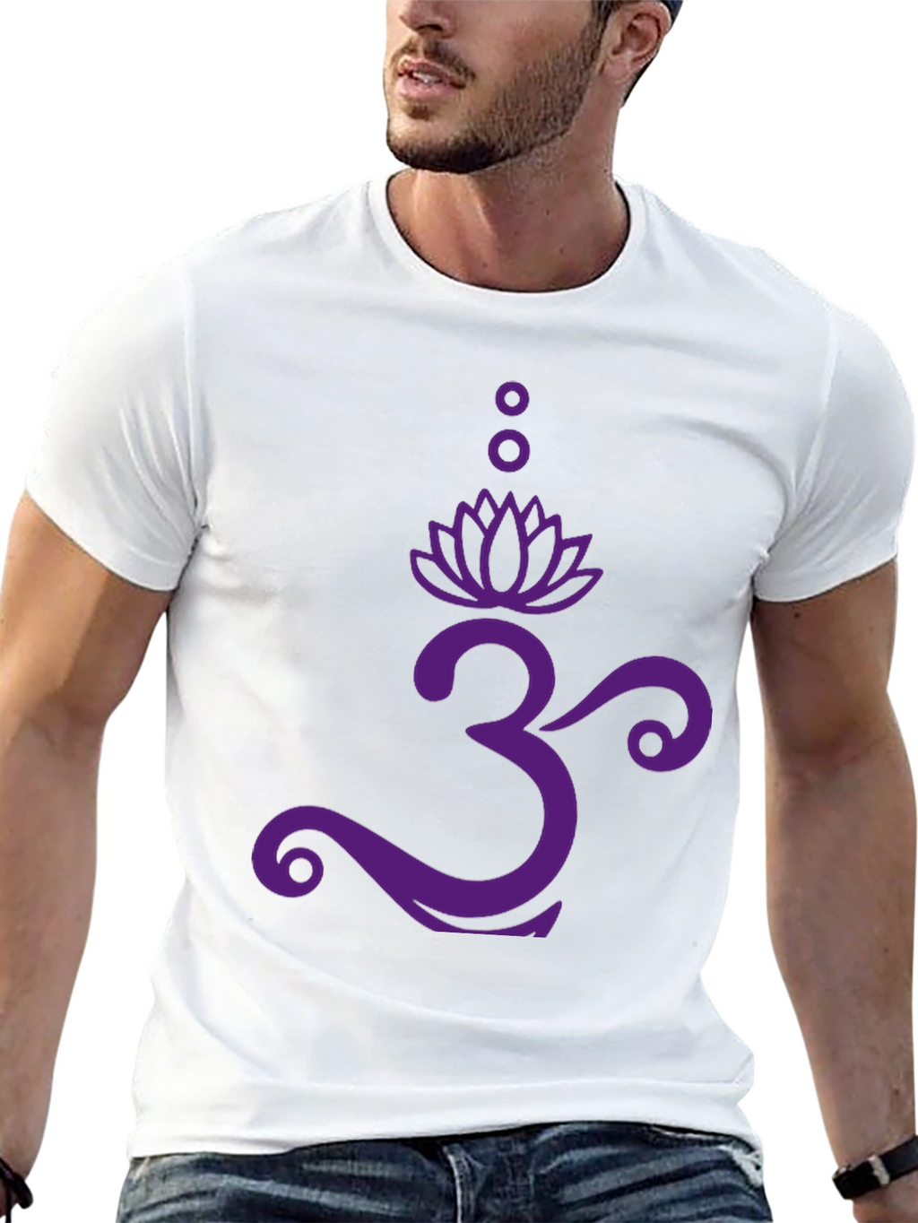 Om Lotus Graphic Tee - Black Cotton T-Shirt