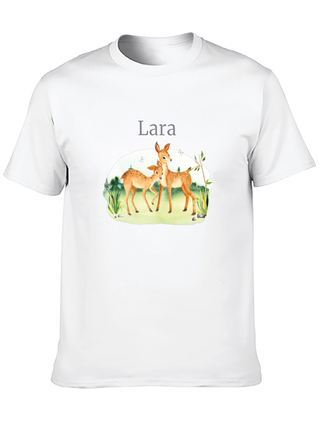 Deer Graphic Tee - Lara Personalized Black T-Shirt