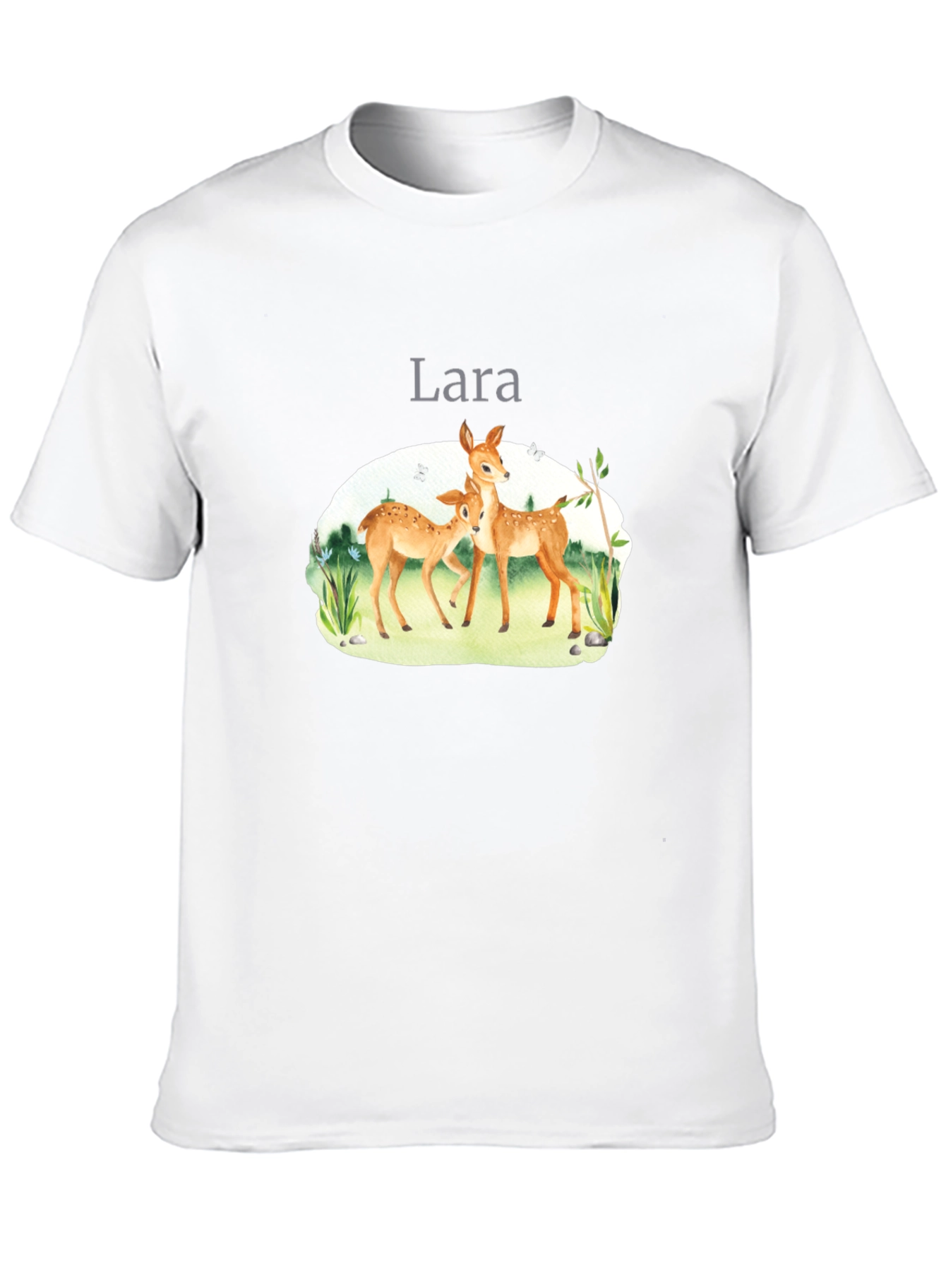 Deer Graphic Tee - Lara Personalized Black T-Shirt