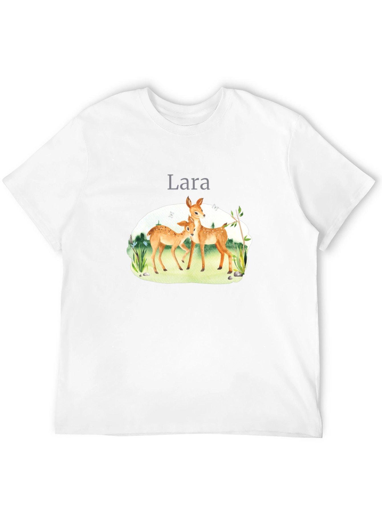 Deer Graphic Tee - Lara Personalized Black T-Shirt