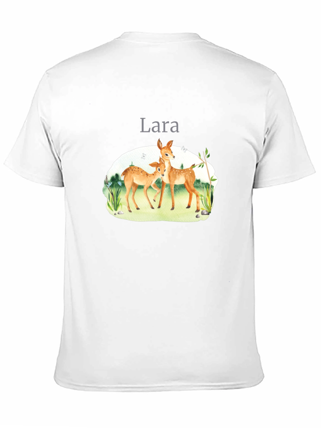 Deer Graphic Tee - Lara Personalized Black T-Shirt
