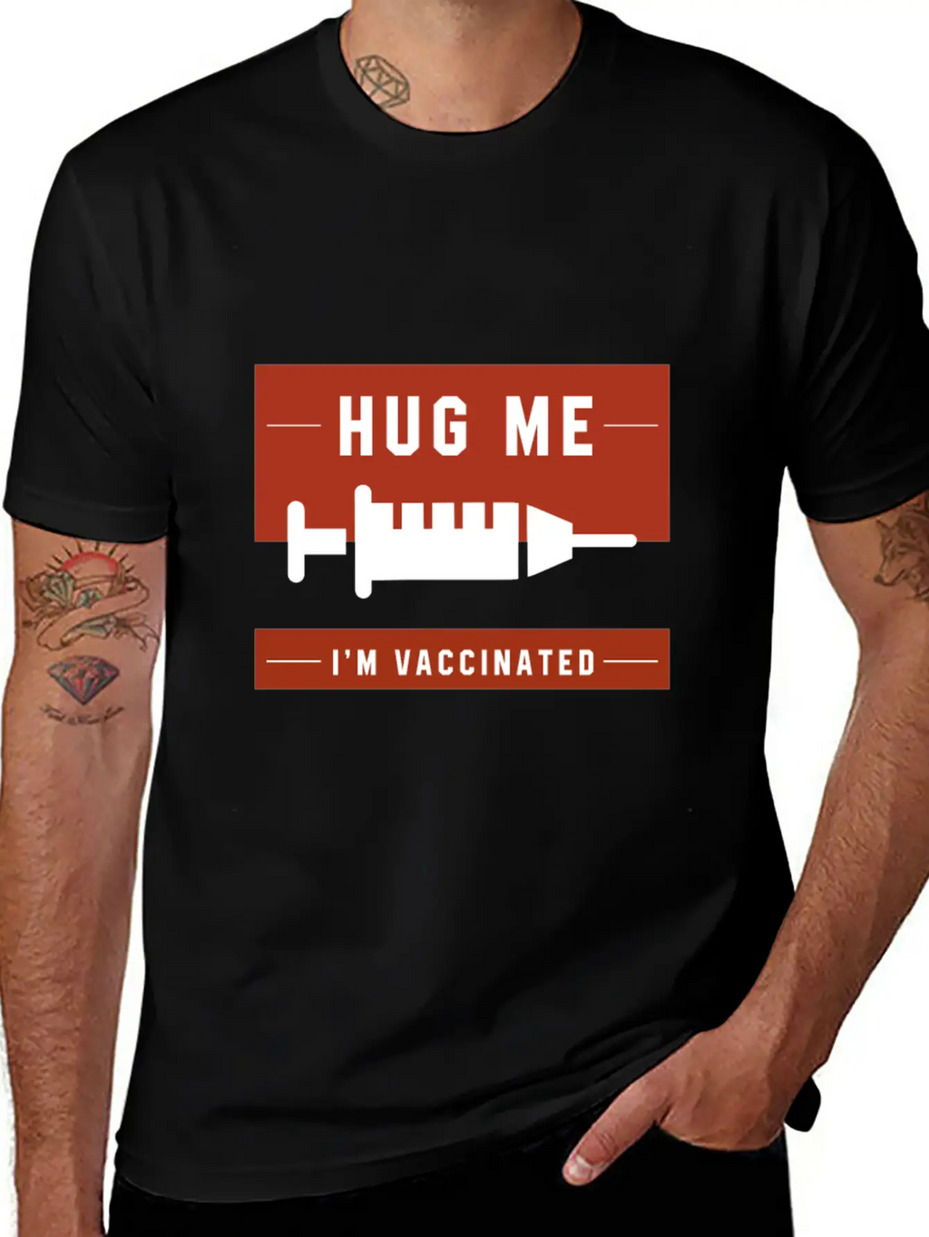 Hug Me I'm Vaccinated - Pro Vaccination Gift Breathable Soft Cotton T-Shirt – Timeless Casual Look