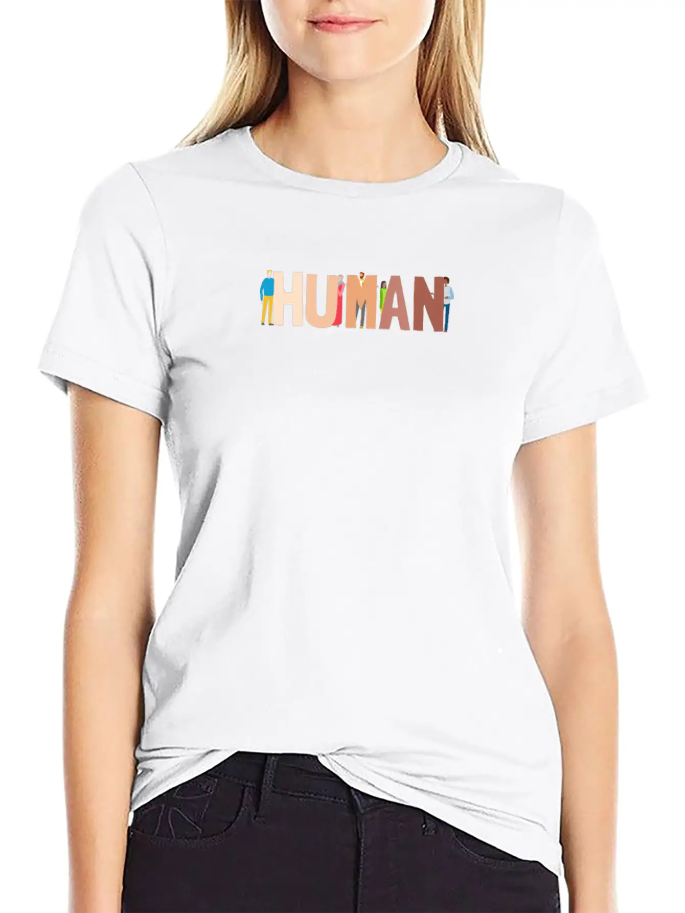 Human International For Solidarity Supporters Basic Graphic T-Shirt – Daily Comfort In Soft Cotton