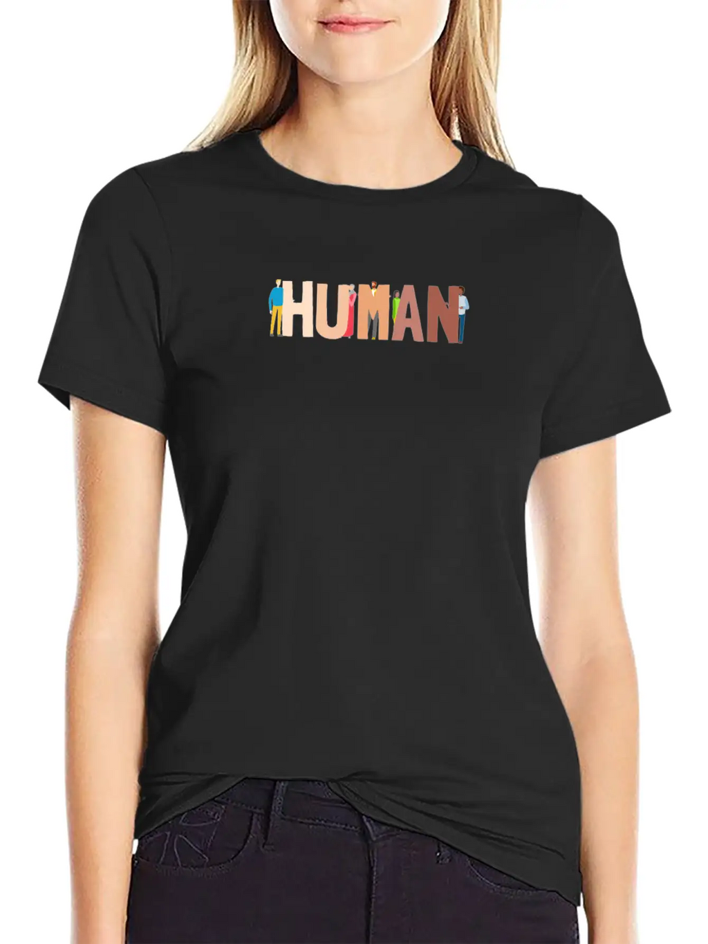 Human International For Solidarity Supporters Basic Graphic T-Shirt – Daily Comfort In Soft Cotton