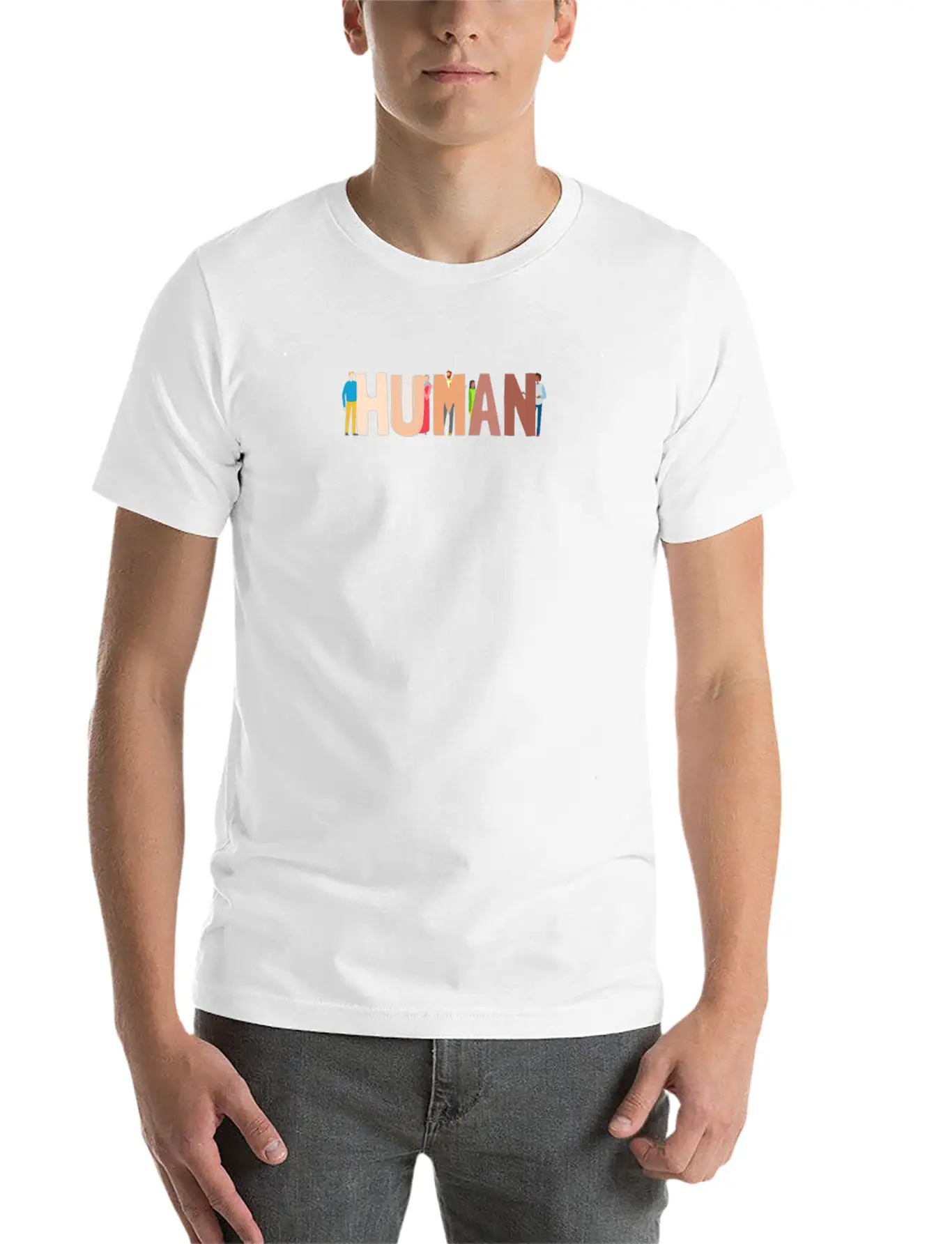 Human International For Solidarity Supporters Basic Graphic T-Shirt – Daily Comfort In Soft Cotton