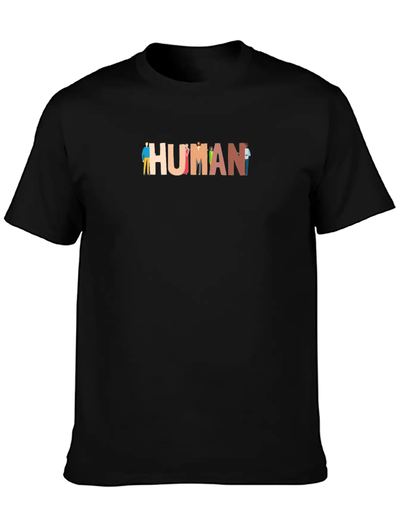 Human International For Solidarity Supporters Basic Graphic T-Shirt – Daily Comfort In Soft Cotton