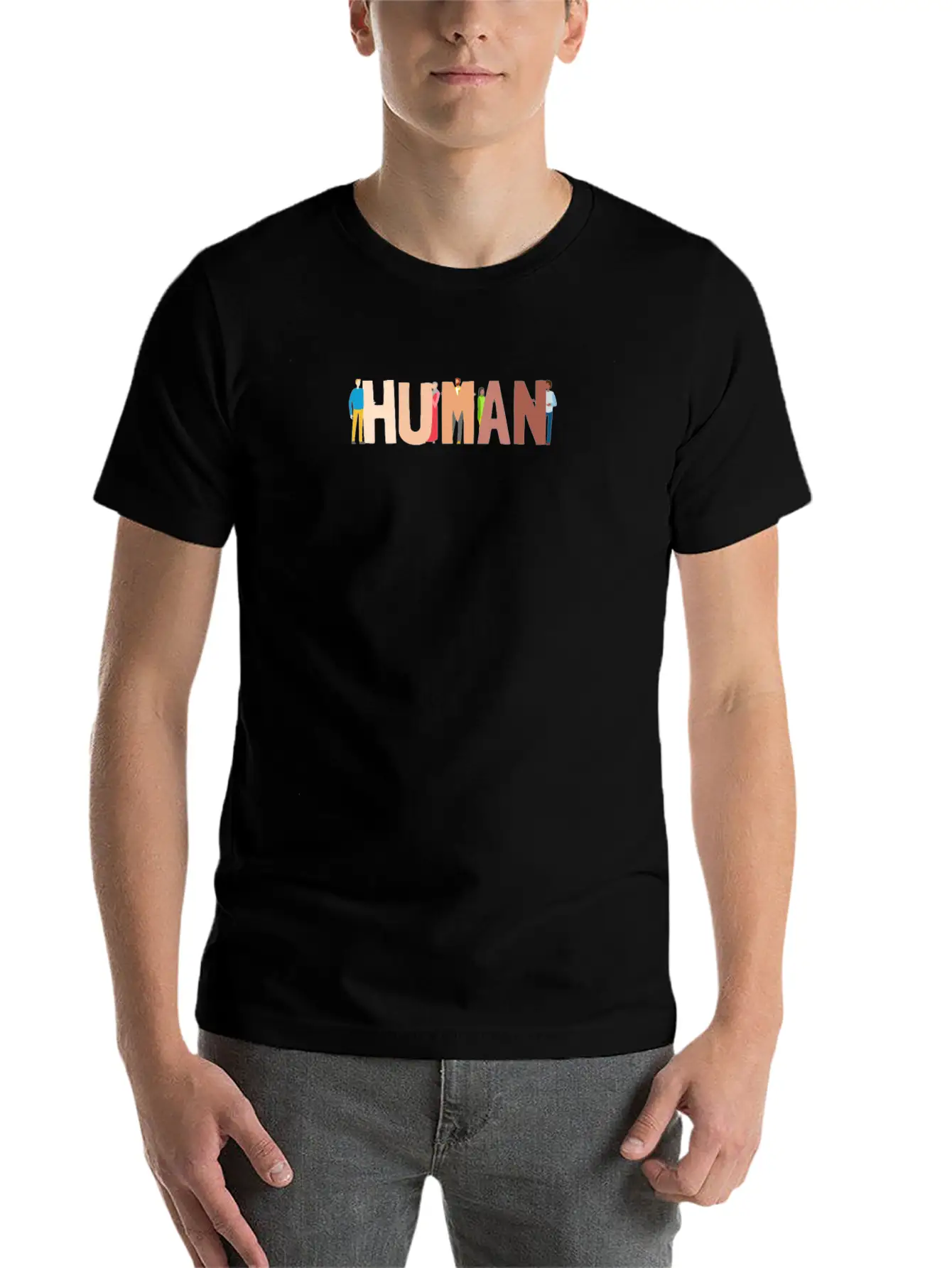 Human International For Solidarity Supporters Basic Graphic T-Shirt – Daily Comfort In Soft Cotton