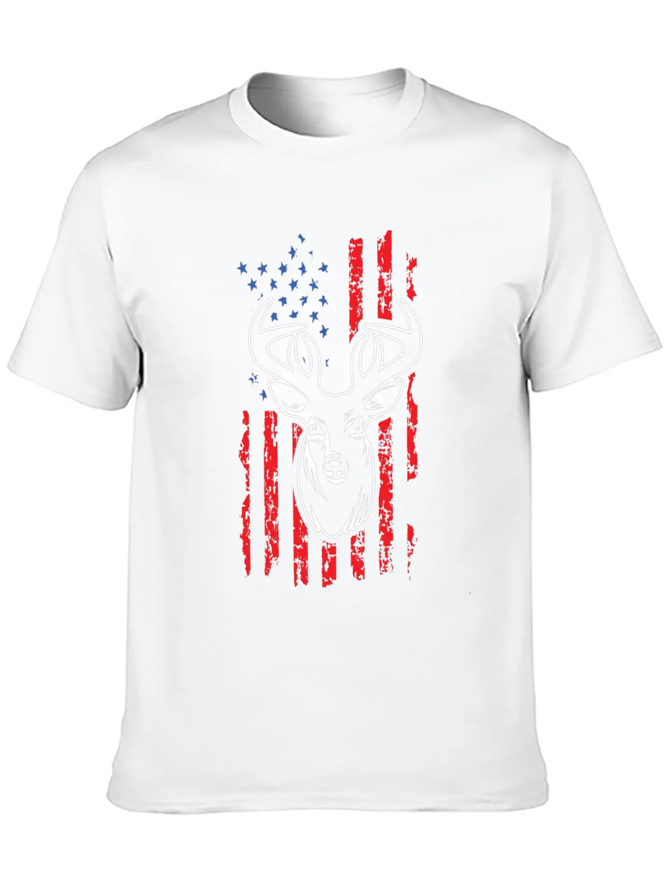 Hunting Deer USA Flag Jungle Hunters Feral Timeless Short Sleeve Tee – Comfy And Minimalist Design