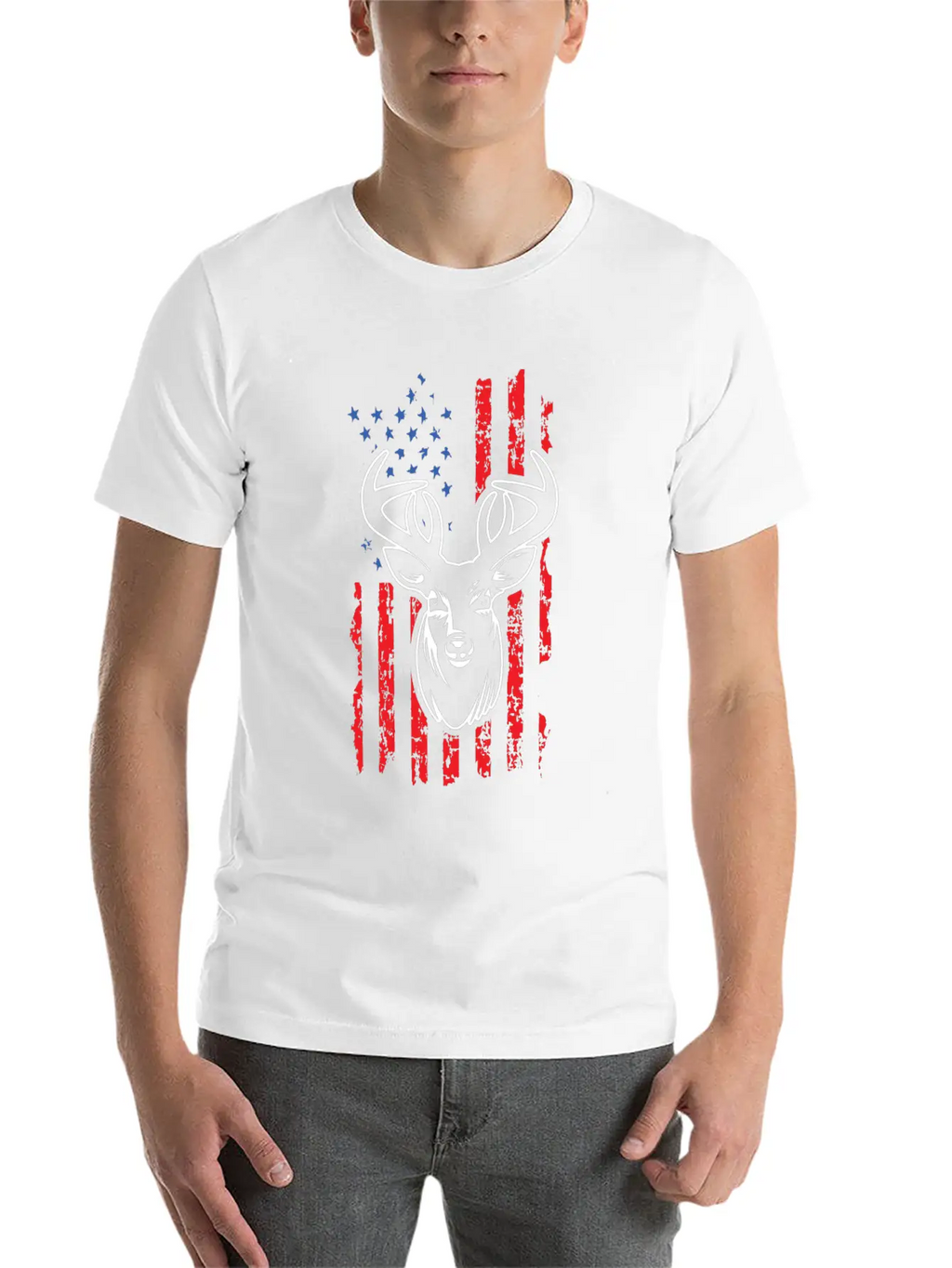 Hunting Deer USA Flag Jungle Hunters Feral Timeless Short Sleeve Tee – Comfy And Minimalist Design