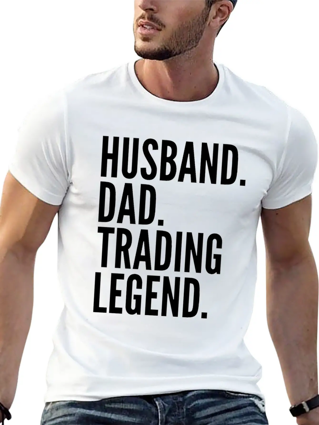 Husband Dad Trading Legend Funny Trader Gift Modern Fit Casual T-Shirt – Clean And Versatile Design