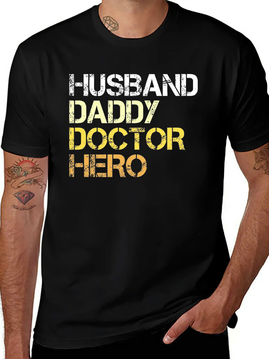 Husband Daddy Doctor Hero - Doctors Gift Idea Relaxed Everyday Tee – Lightweight And Durable Cotton