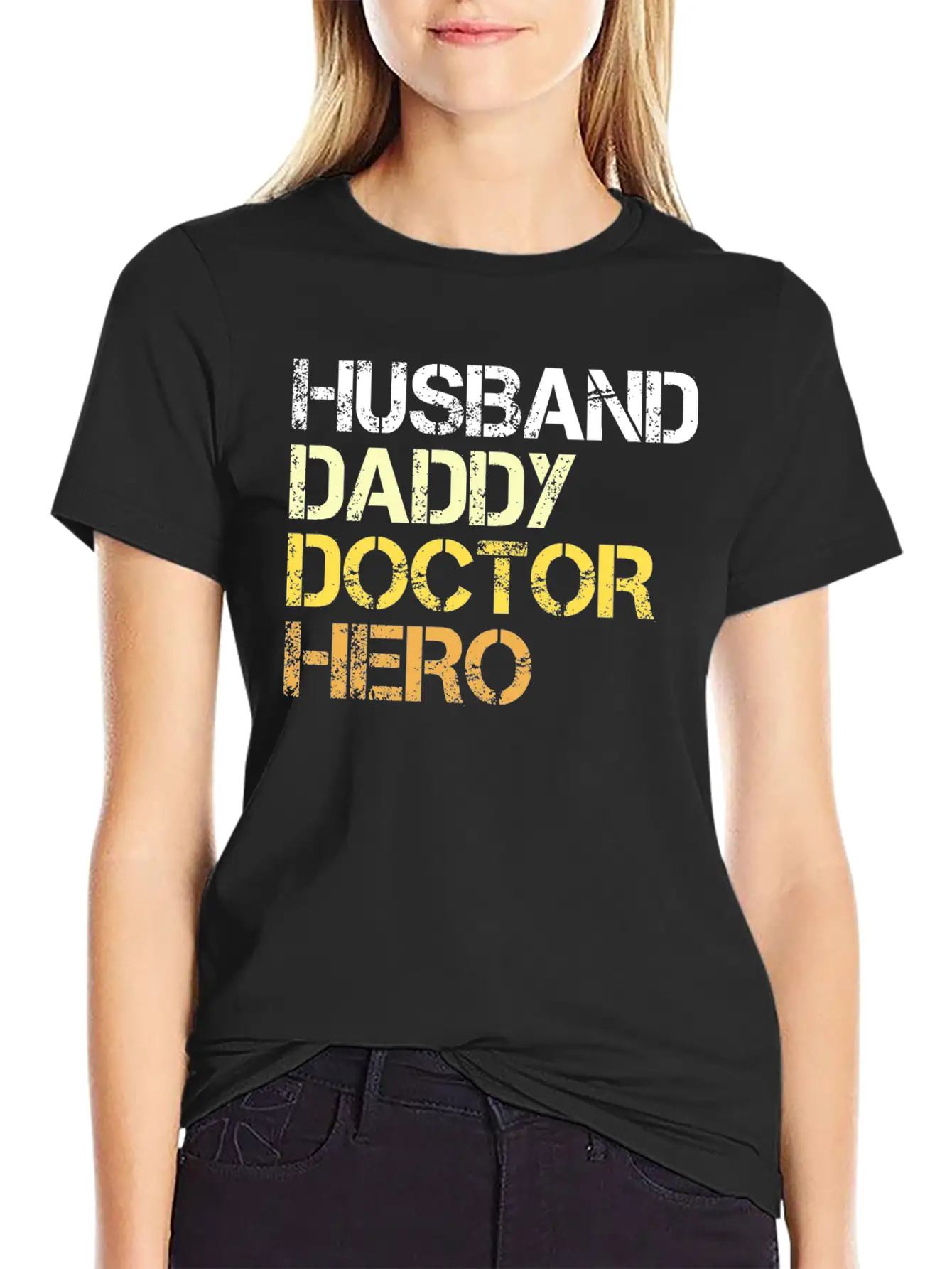Husband Daddy Doctor Hero - Doctors Gift Idea Relaxed Everyday Tee – Lightweight And Durable Cotton