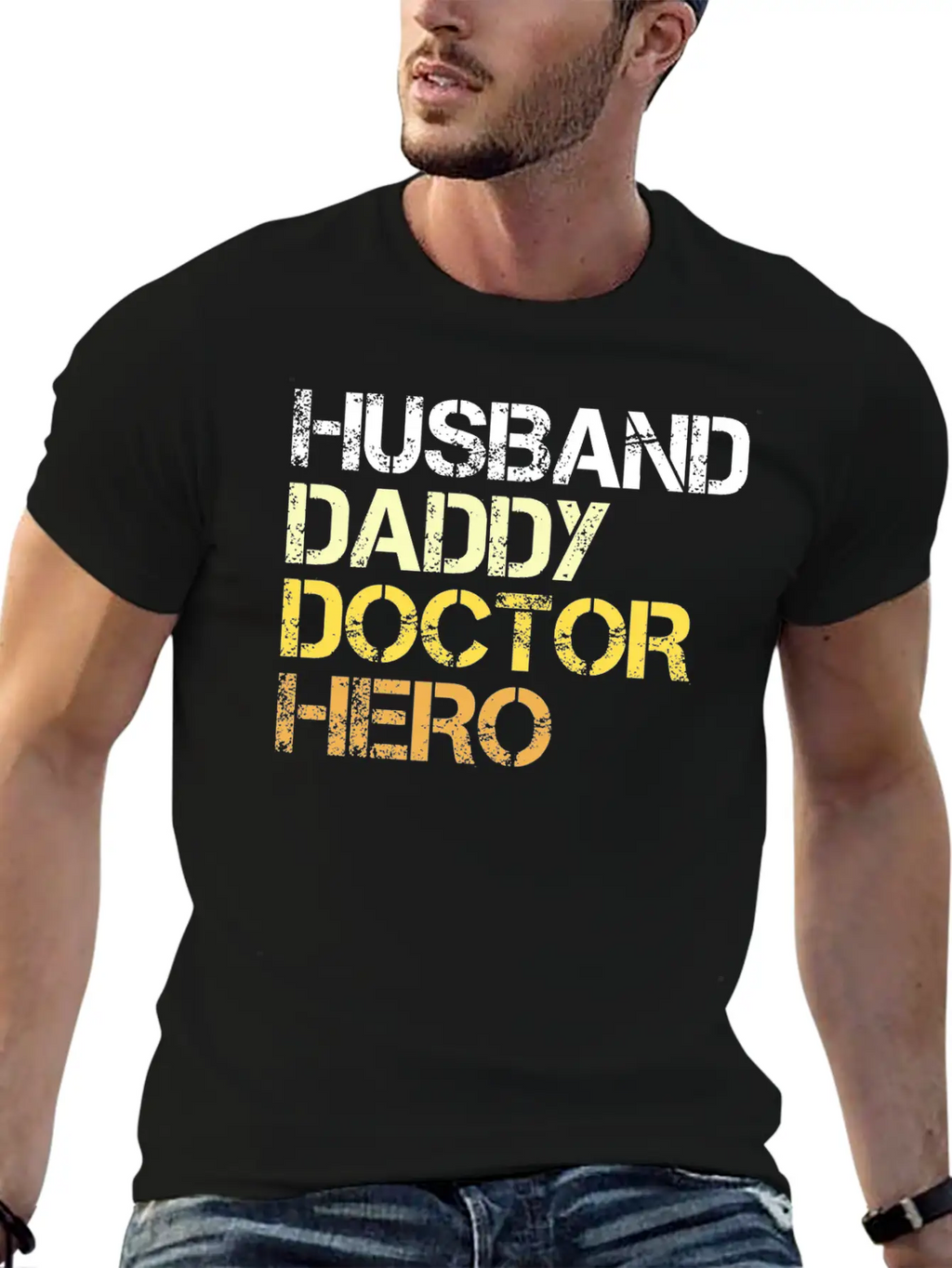 Husband Daddy Doctor Hero - Doctors Gift Idea Relaxed Everyday Tee – Lightweight And Durable Cotton