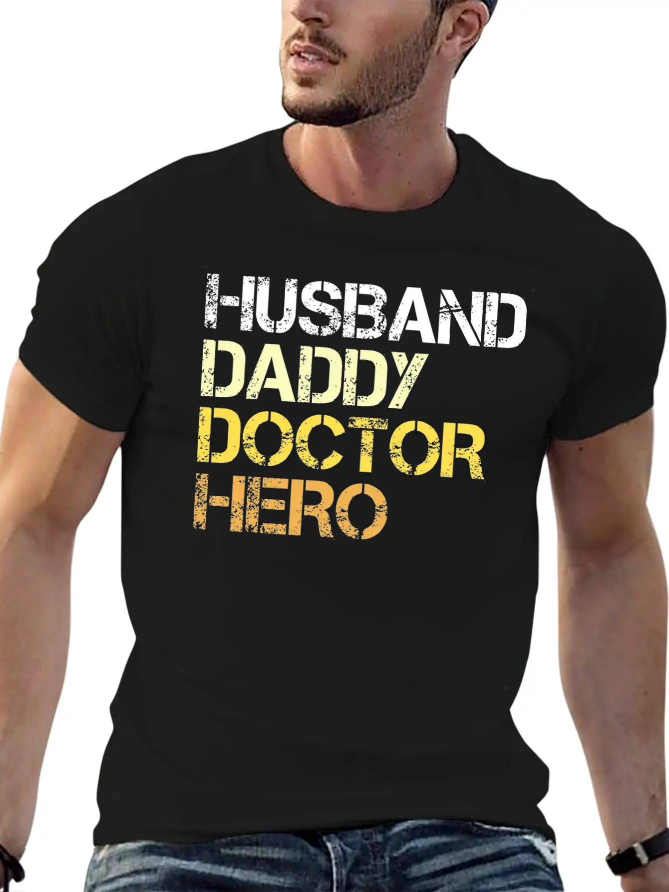 Husband Daddy Doctor Hero - Doctors Gift Idea Relaxed Everyday Tee – Lightweight And Durable Cotton