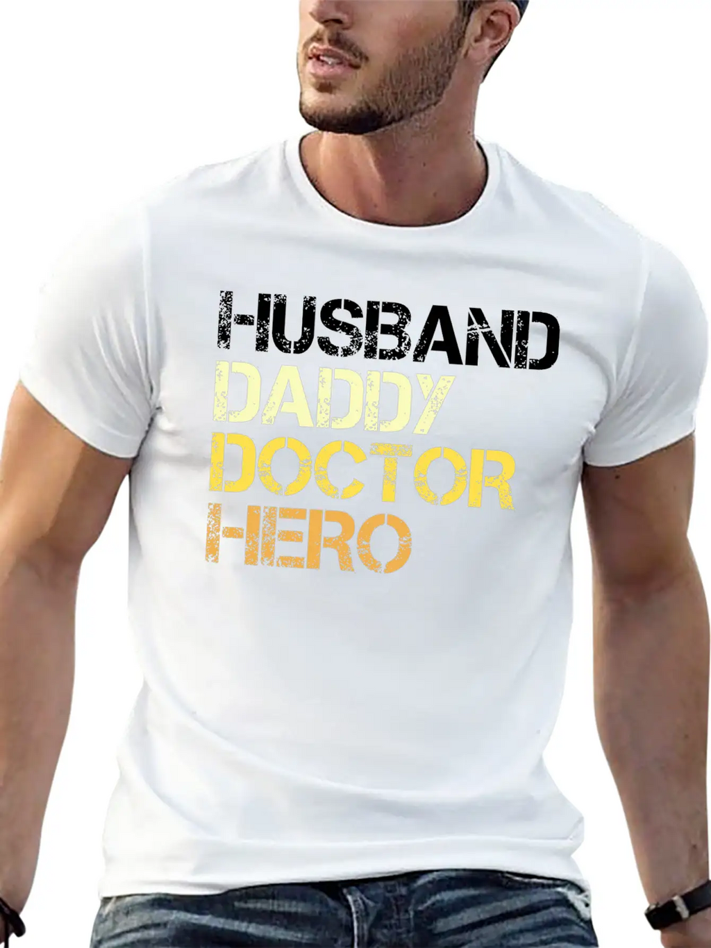 Husband Daddy Doctor Hero - Doctors Gift Idea Relaxed Everyday Tee – Lightweight And Durable Cotton