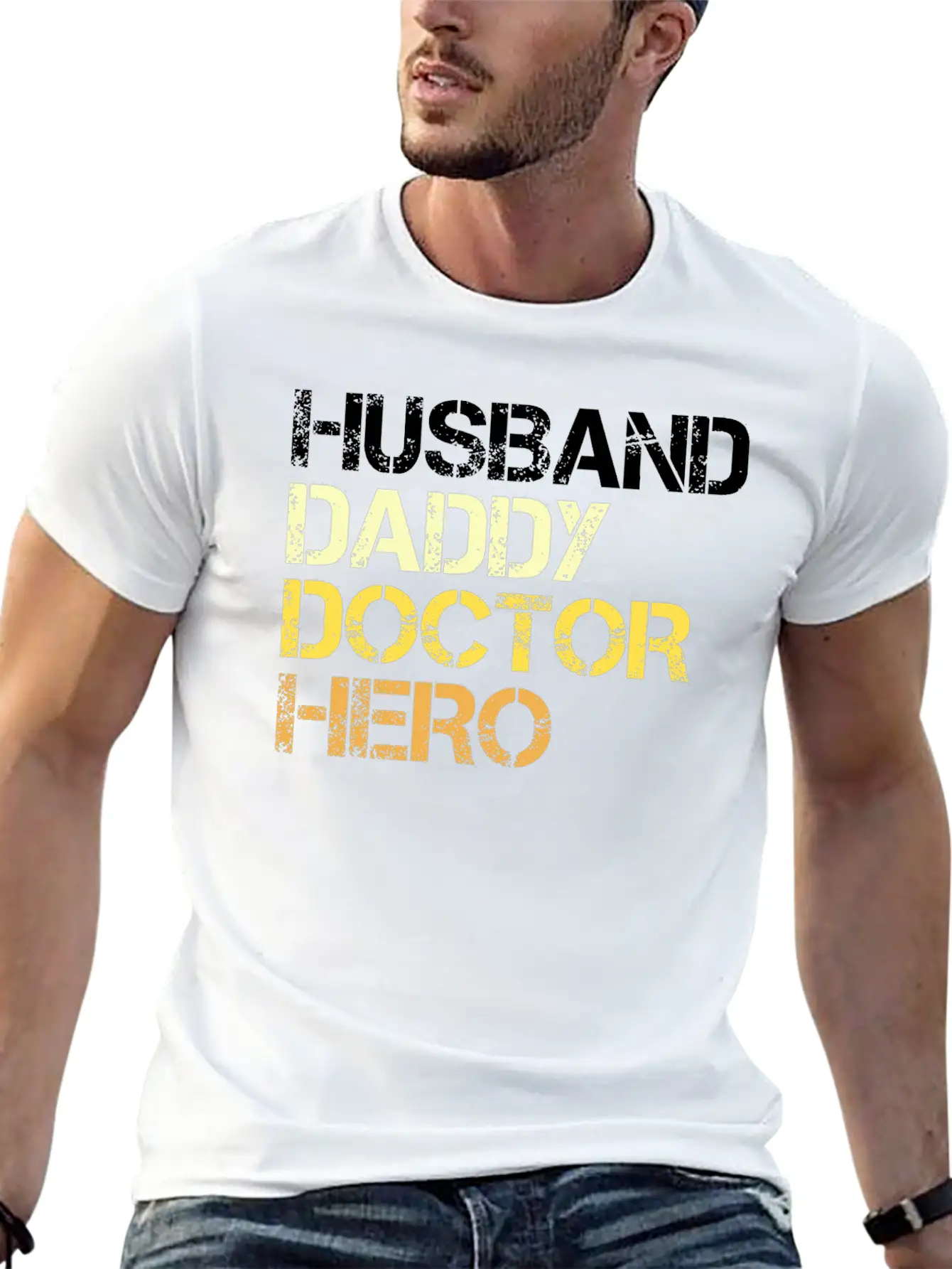 Husband Daddy Doctor Hero - Doctors Gift Idea Relaxed Everyday Tee – Lightweight And Durable Cotton