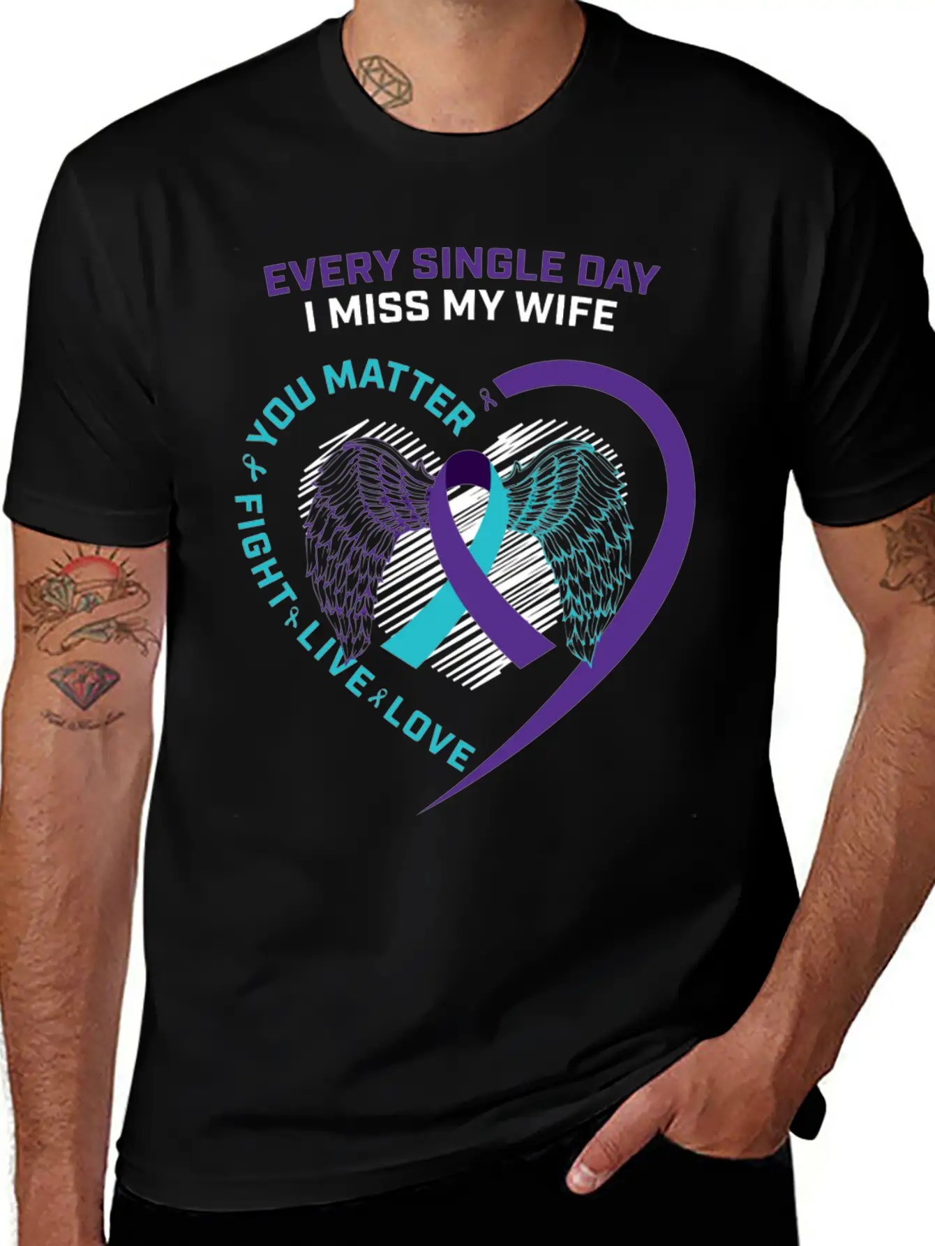 Husband Men In Memory Of Wife Suicide Prevention A Timeless Short Sleeve Tee – Comfy And Minimalist Design