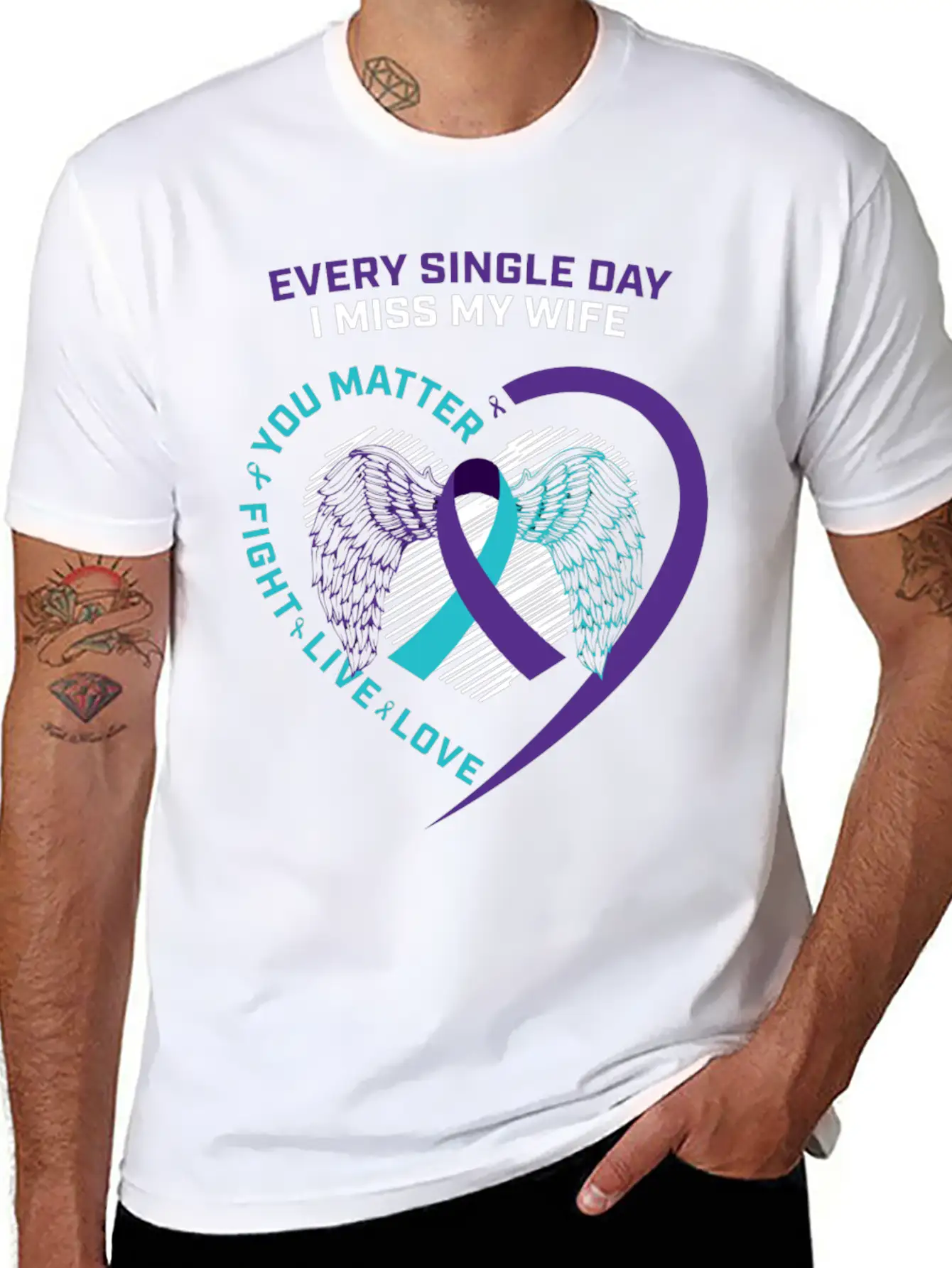 Husband Men In Memory Of Wife Suicide Prevention A Timeless Short Sleeve Tee – Comfy And Minimalist Design
