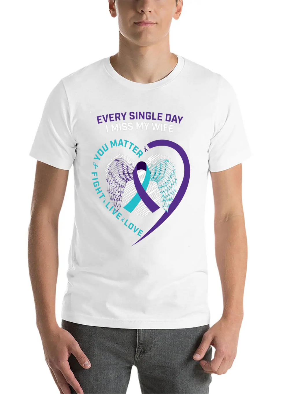Husband Men In Memory Of Wife Suicide Prevention A Timeless Short Sleeve Tee – Comfy And Minimalist Design