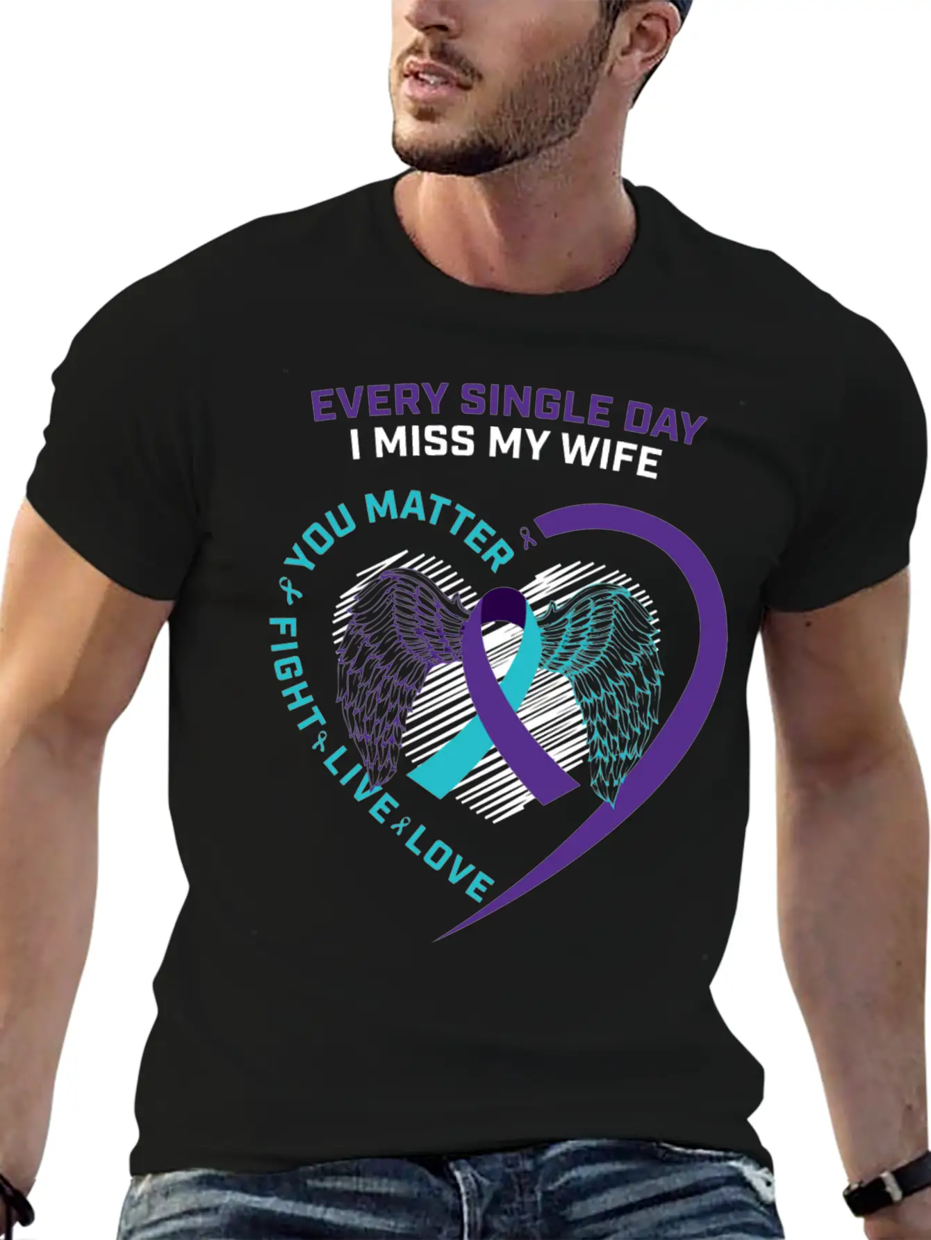 Husband Men In Memory Of Wife Suicide Prevention A Timeless Short Sleeve Tee – Comfy And Minimalist Design