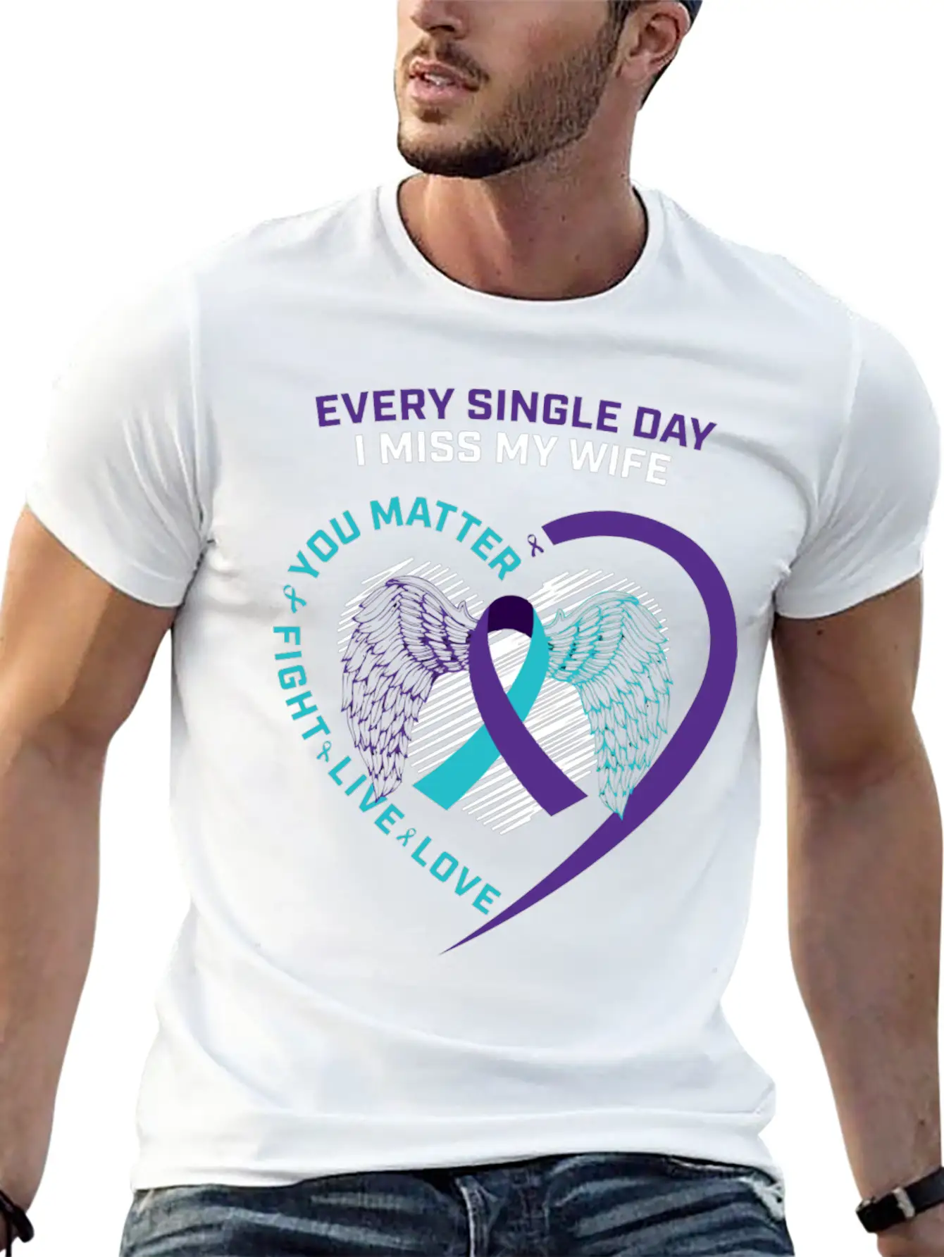Husband Men In Memory Of Wife Suicide Prevention A Timeless Short Sleeve Tee – Comfy And Minimalist Design
