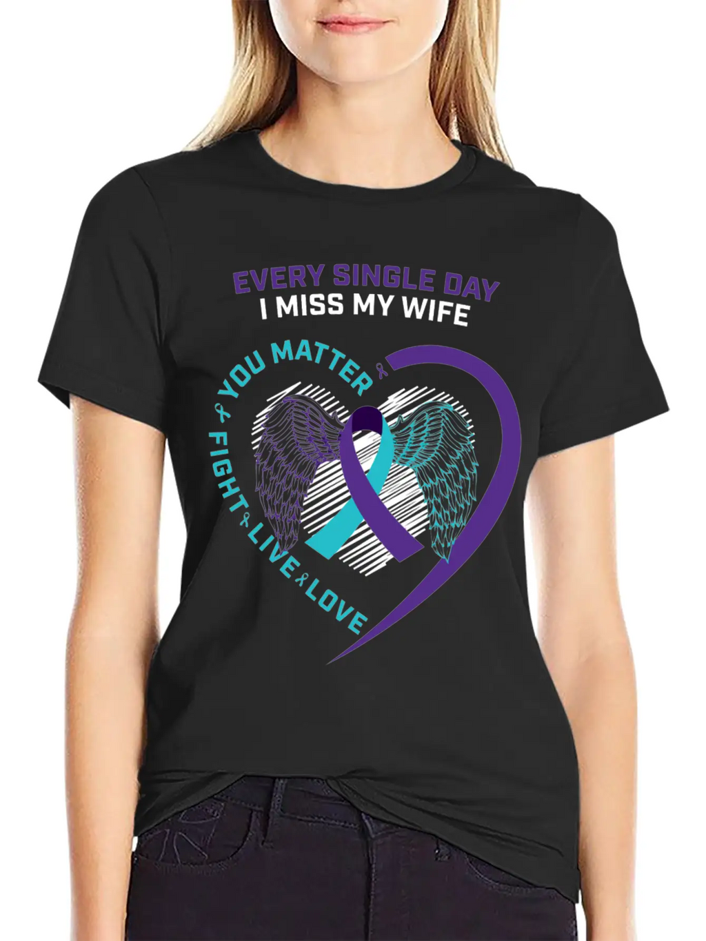 Husband Men In Memory Of Wife Suicide Prevention A Timeless Short Sleeve Tee – Comfy And Minimalist Design