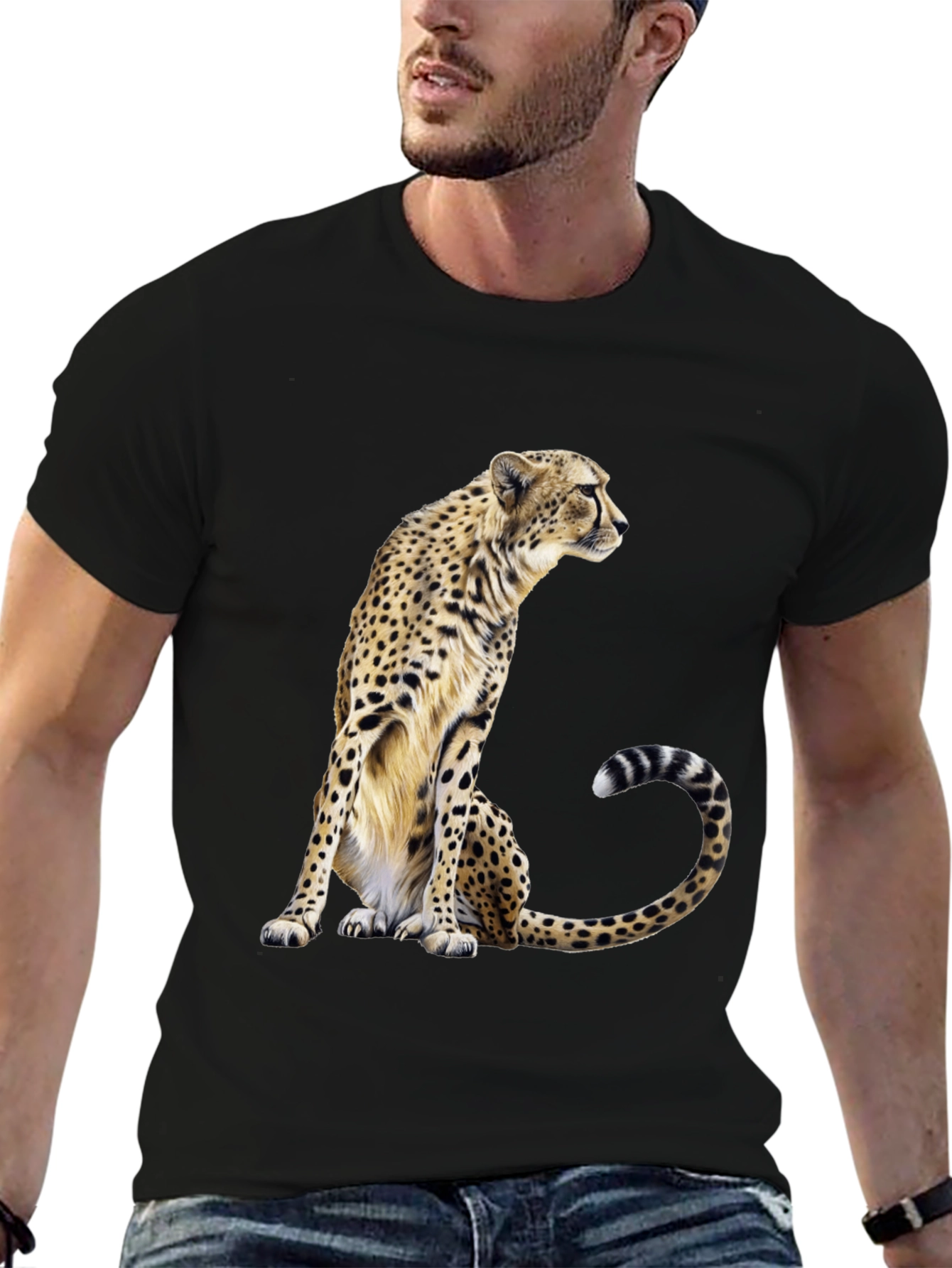 Cheetah Graphic T-Shirt - Stylish Animal Print Tee
