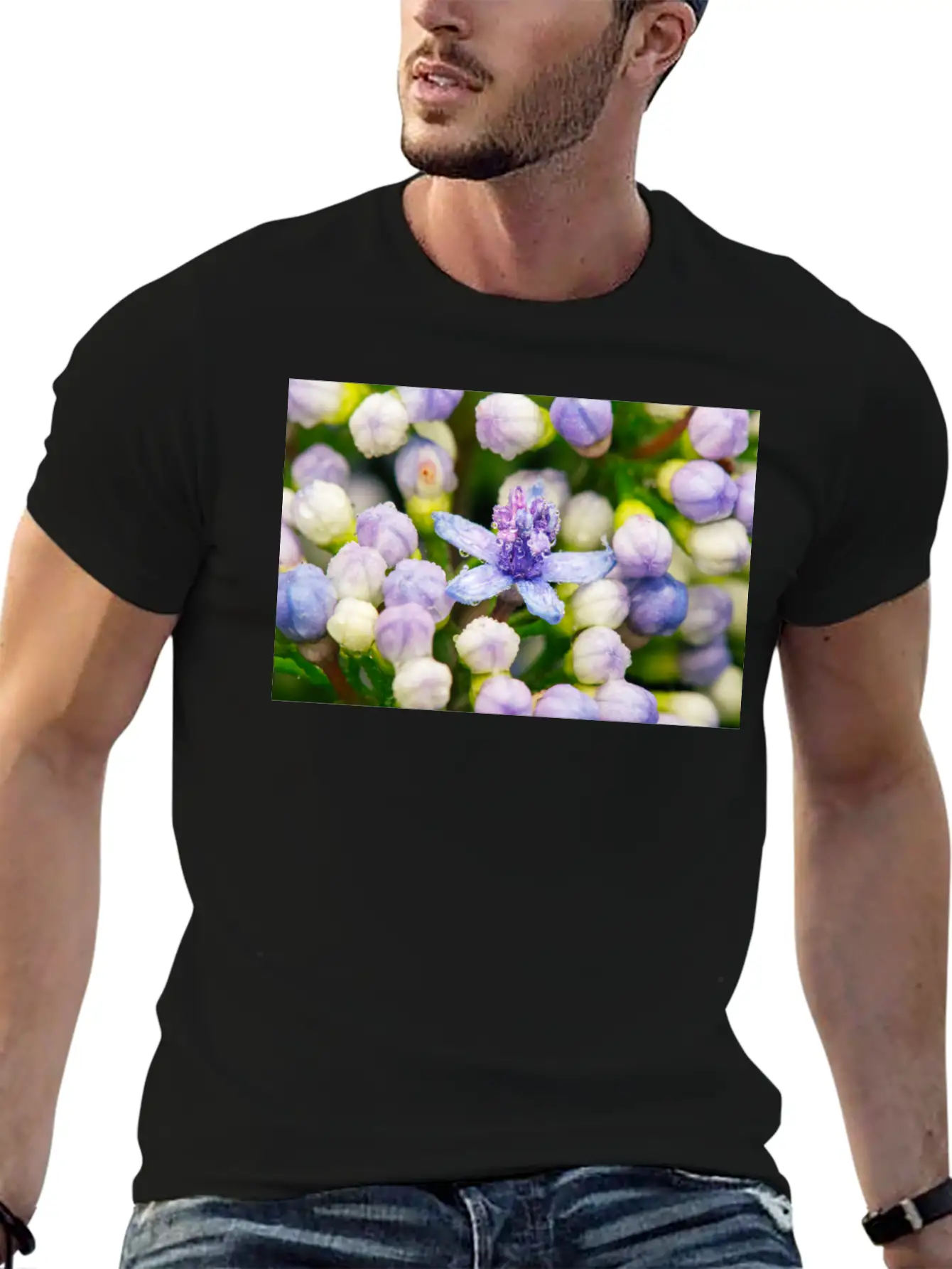 Hydrangea Flower Buds Classic Cotton Tee – Unisex Comfort For Any Season