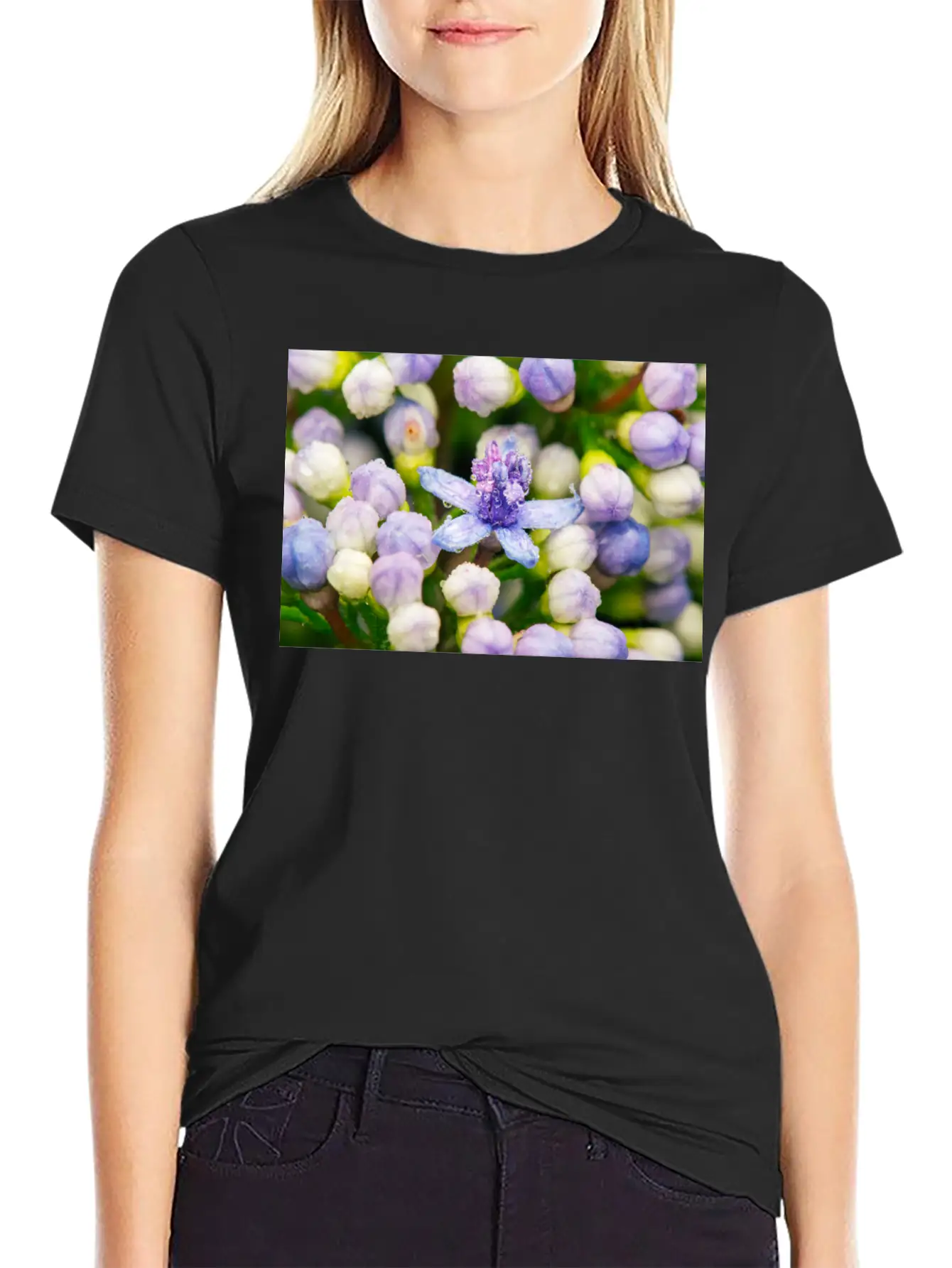 Hydrangea Flower Buds Classic Cotton Tee – Unisex Comfort For Any Season