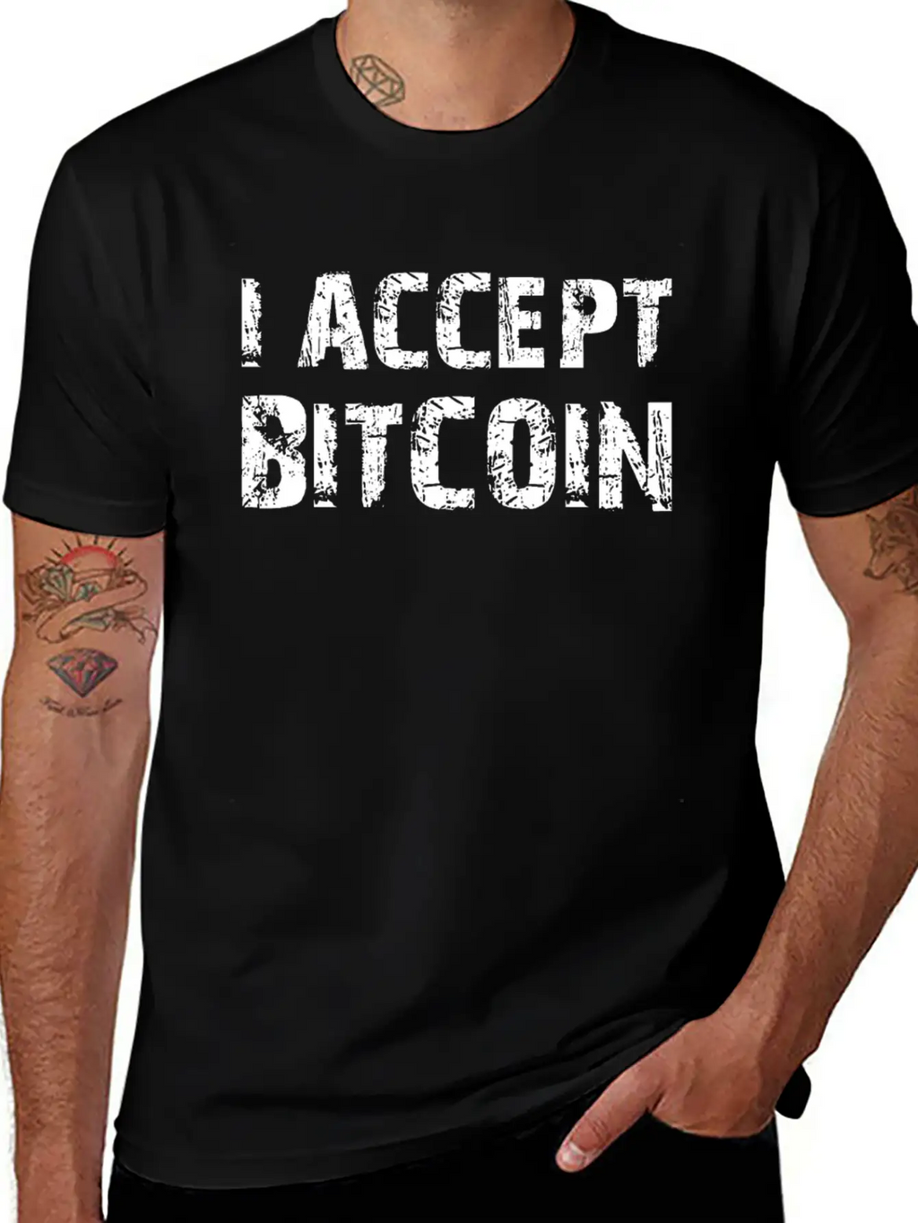 I Accept Bit Coin Crypto Currency Basic Graphic T-Shirt – Daily Comfort In Soft Cotton